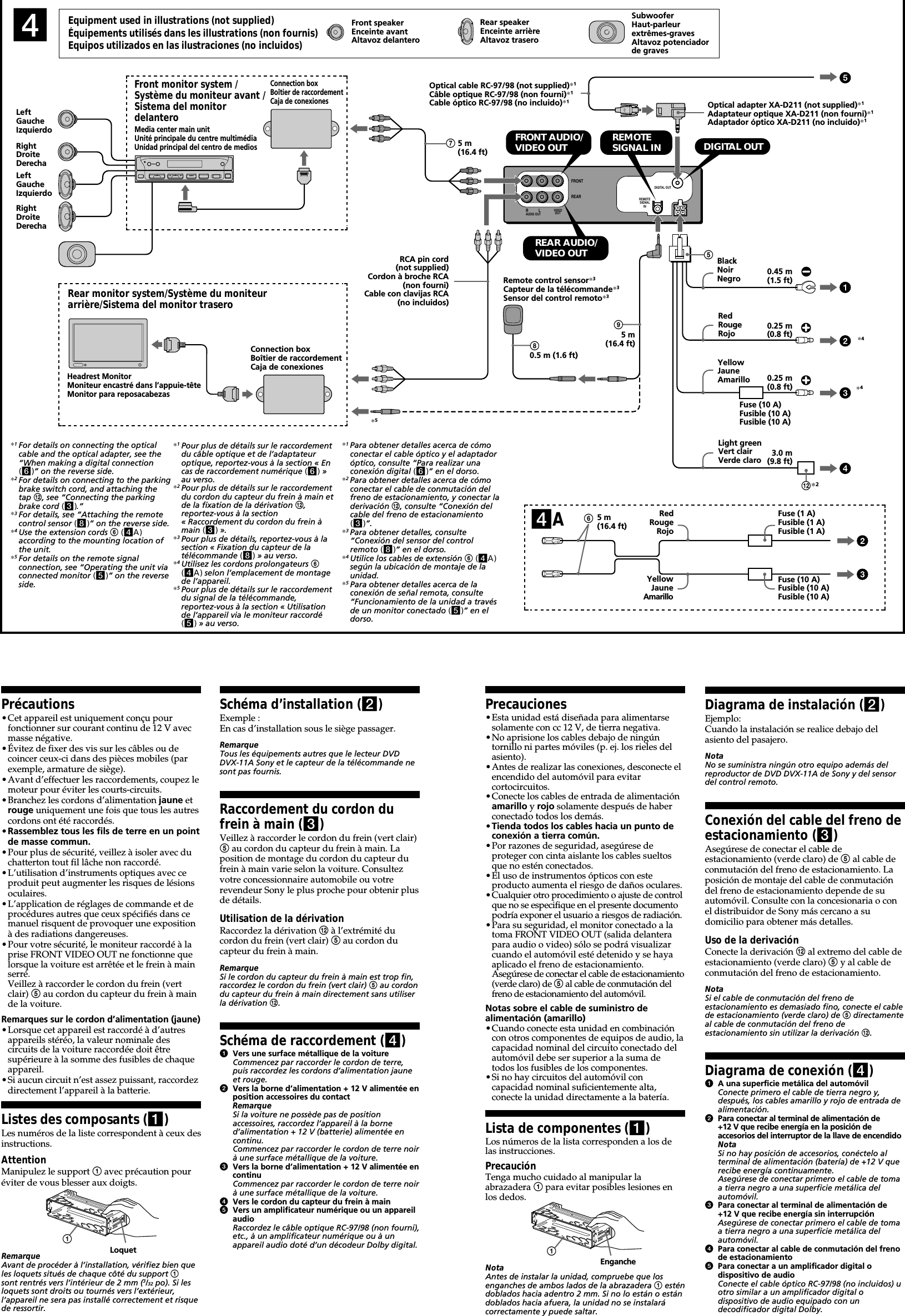 Page 2 of 4 - Sony DVX-11A User Manual Installation/Connections DVX11Ainstall