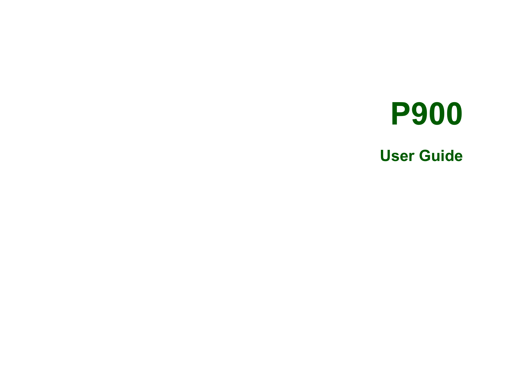   P900User Guide
