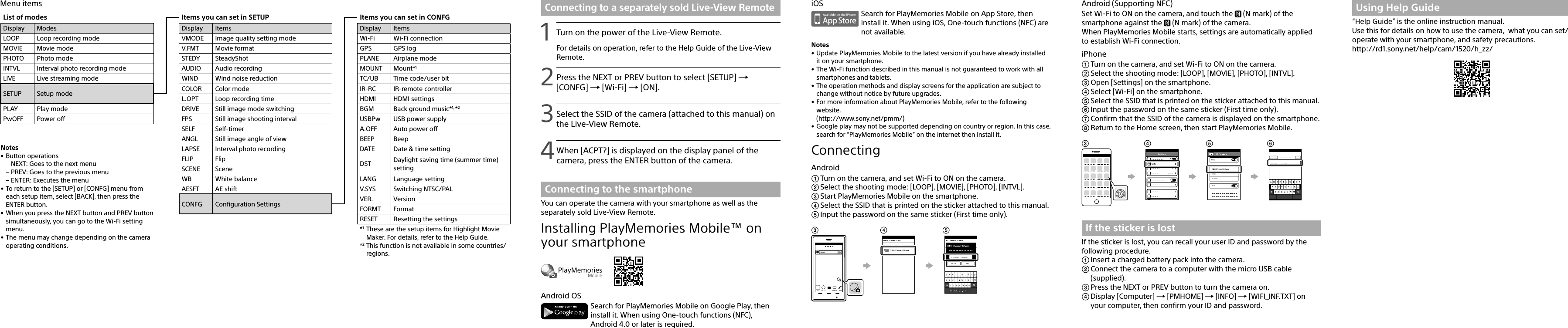 Page 2 of 2 - Sony FDR-X1000V User Manual Startup Guide (Camcorder) Qsg