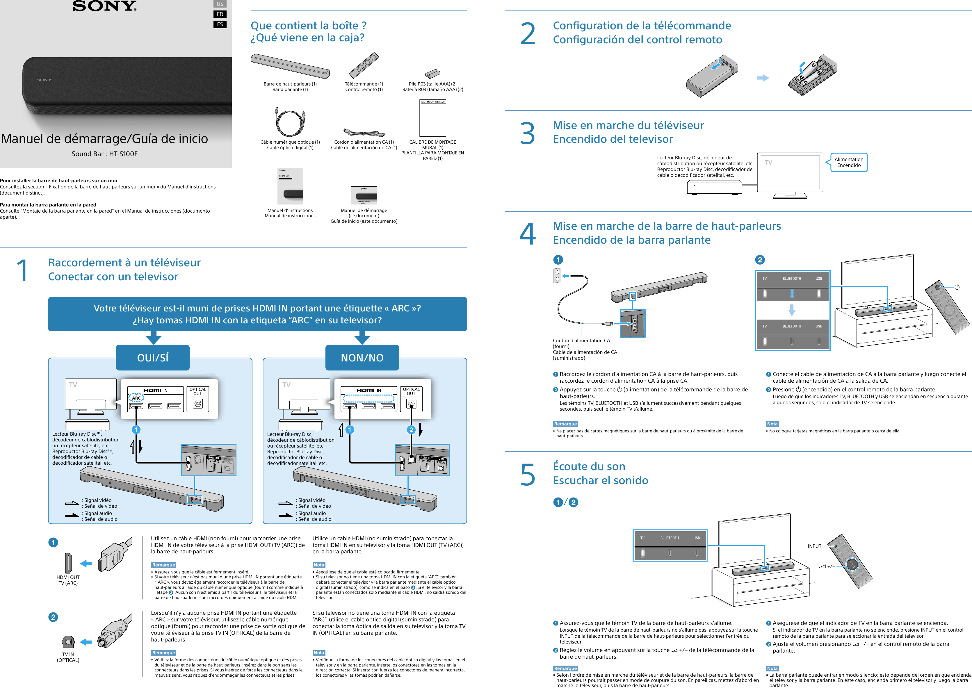 Page 2 of 2 - Sony HT-S100F User Manual Startup Guide Docget