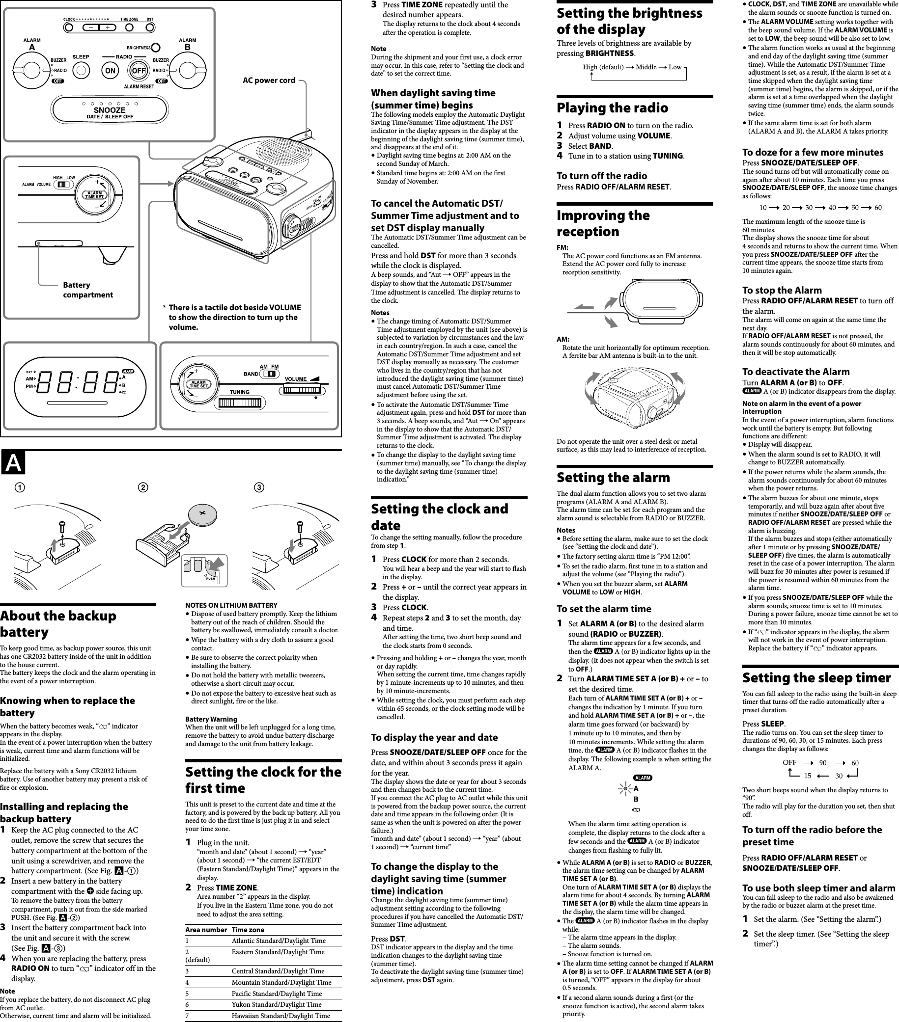 Sony Icf C318 User Manual Operating Instructions Icfc318 Us