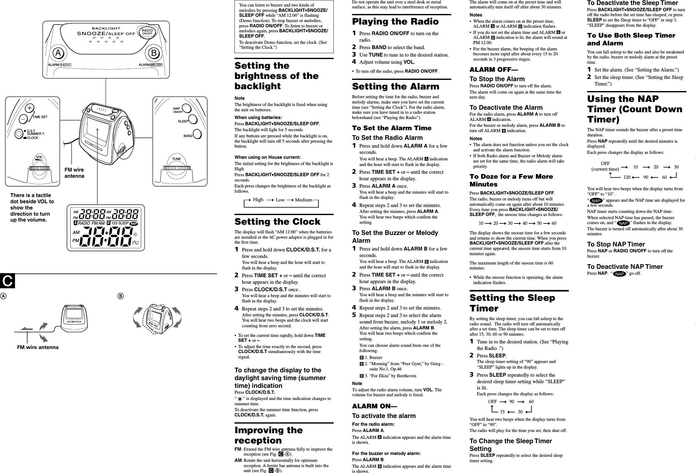 Sony ICF C630 User Manual Operating Instructions ICFC630