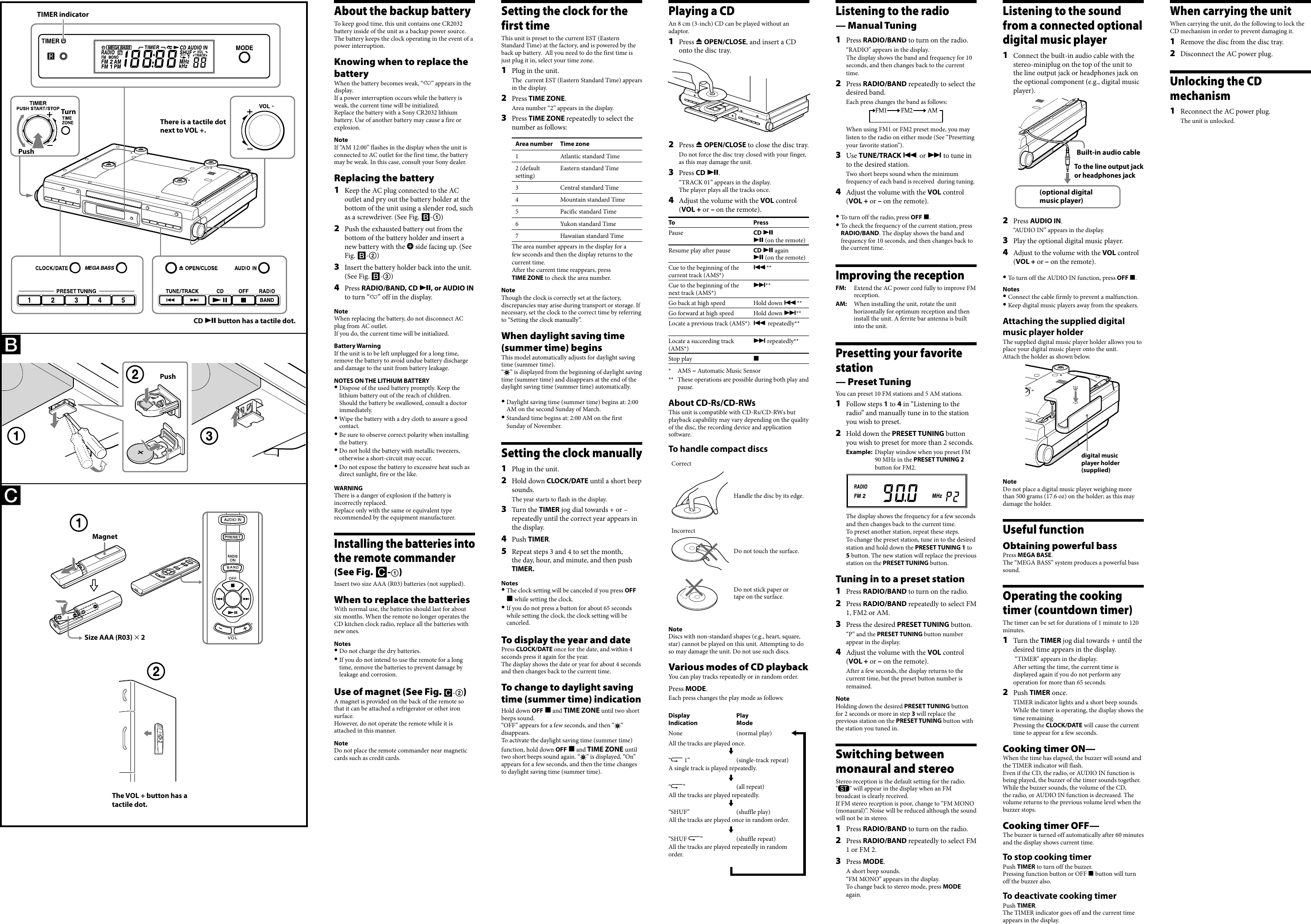 Page 2 of 2 - Sony ICFCDK50 ICF-CDK50 User Manual  To The 229a16bf-be1a-4c43-bb98-40d5859e5686