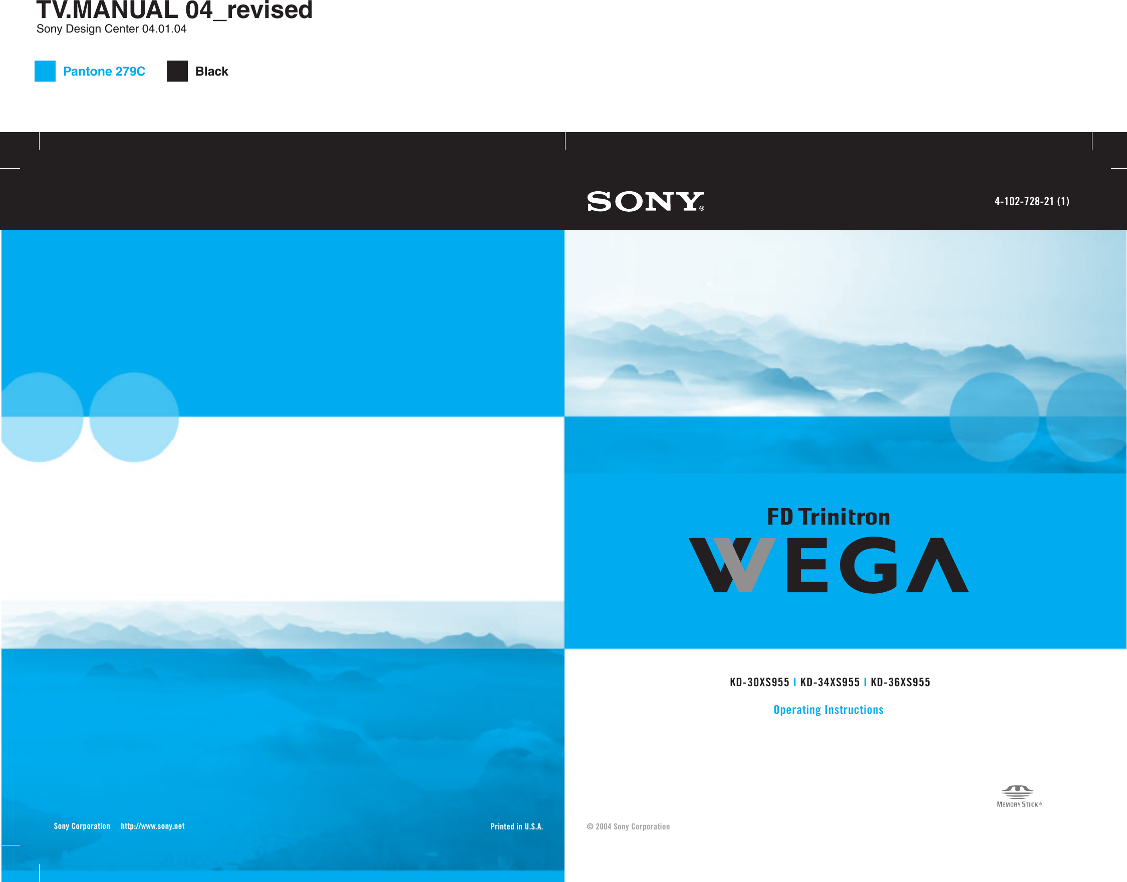 Sony Kd 34xs955 Xs User Manual Operating Instructions For Kd34xs955