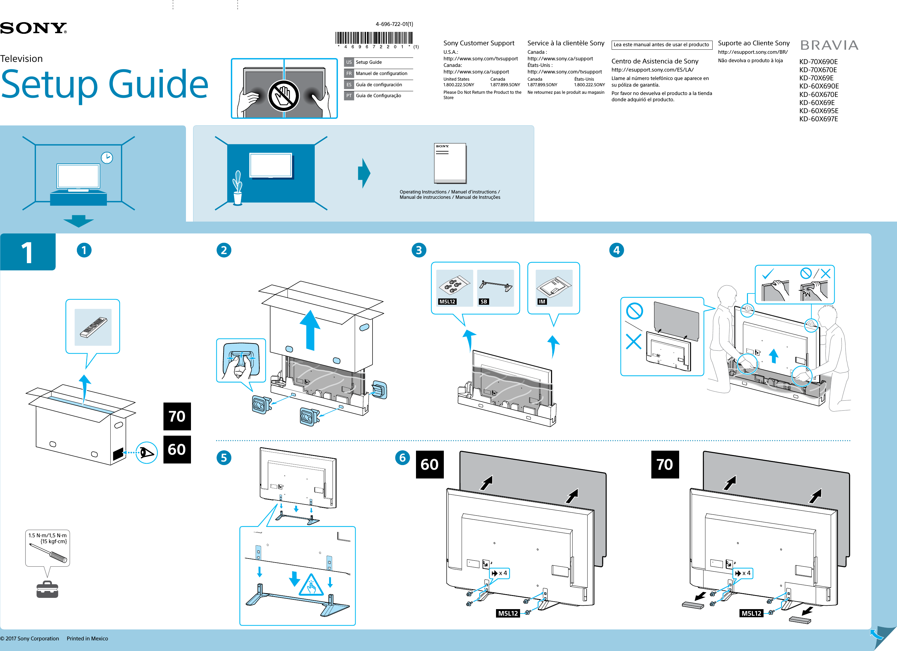 Sony KD 60X690E User Manual Setup Guide QSG 4696722011