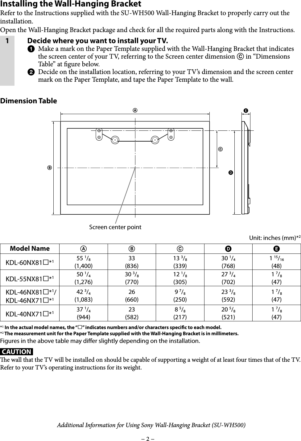Sony KDL 46NX810 SU WH500 User Manual 