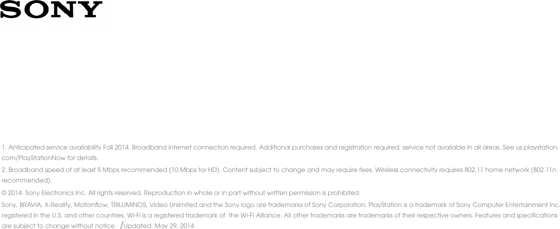 Page 4 of 4 - Sony KDL-60W610B User Manual Marketing Specifications Docget