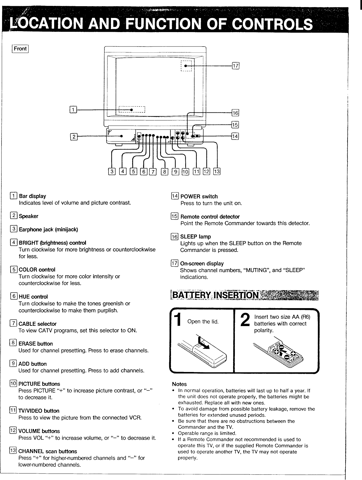 Page 3 of 6 - Sony KV-13TR20 Primary User Manual KV13TR20