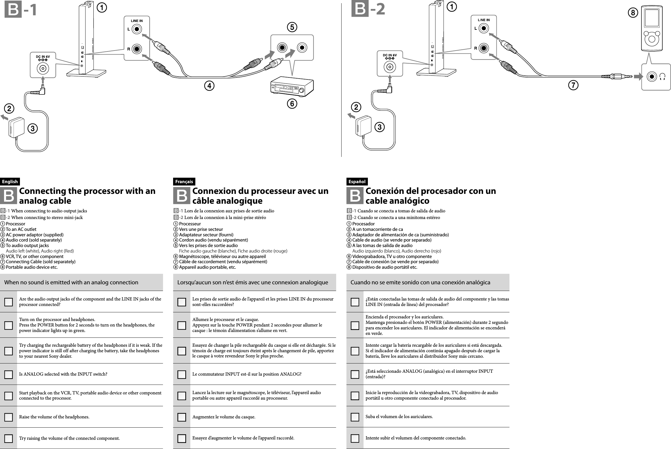Sony Mdr Ds6500 User Manual Connection Guide Mdrds6500 Qs En Fr Es