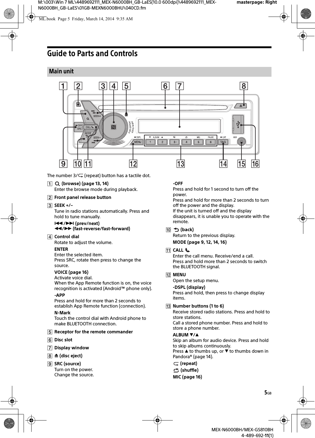 Sony mex gs810bh manual