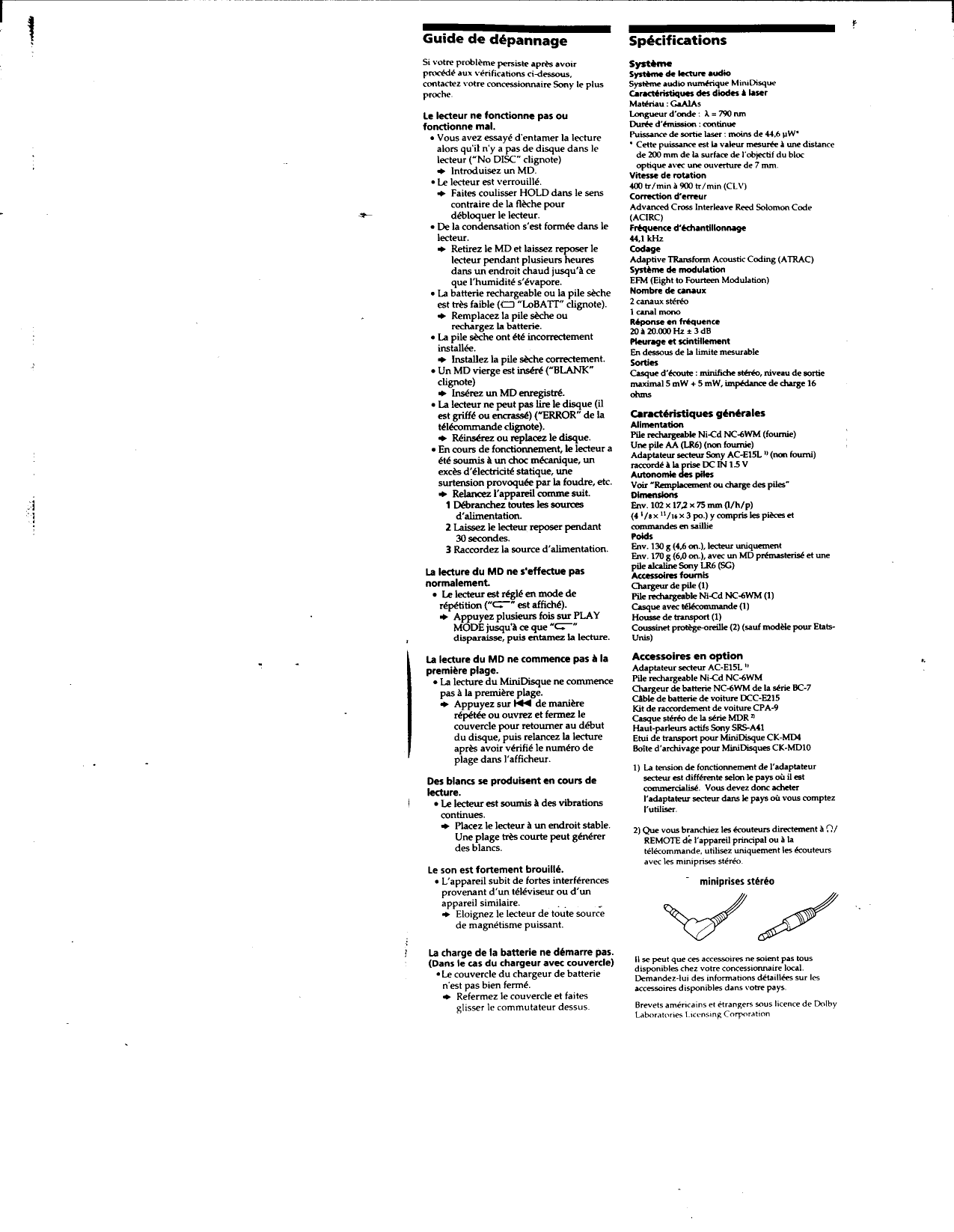 Page 12 of 12 - Sony MZ-E25 Primary User Manual MZE25
