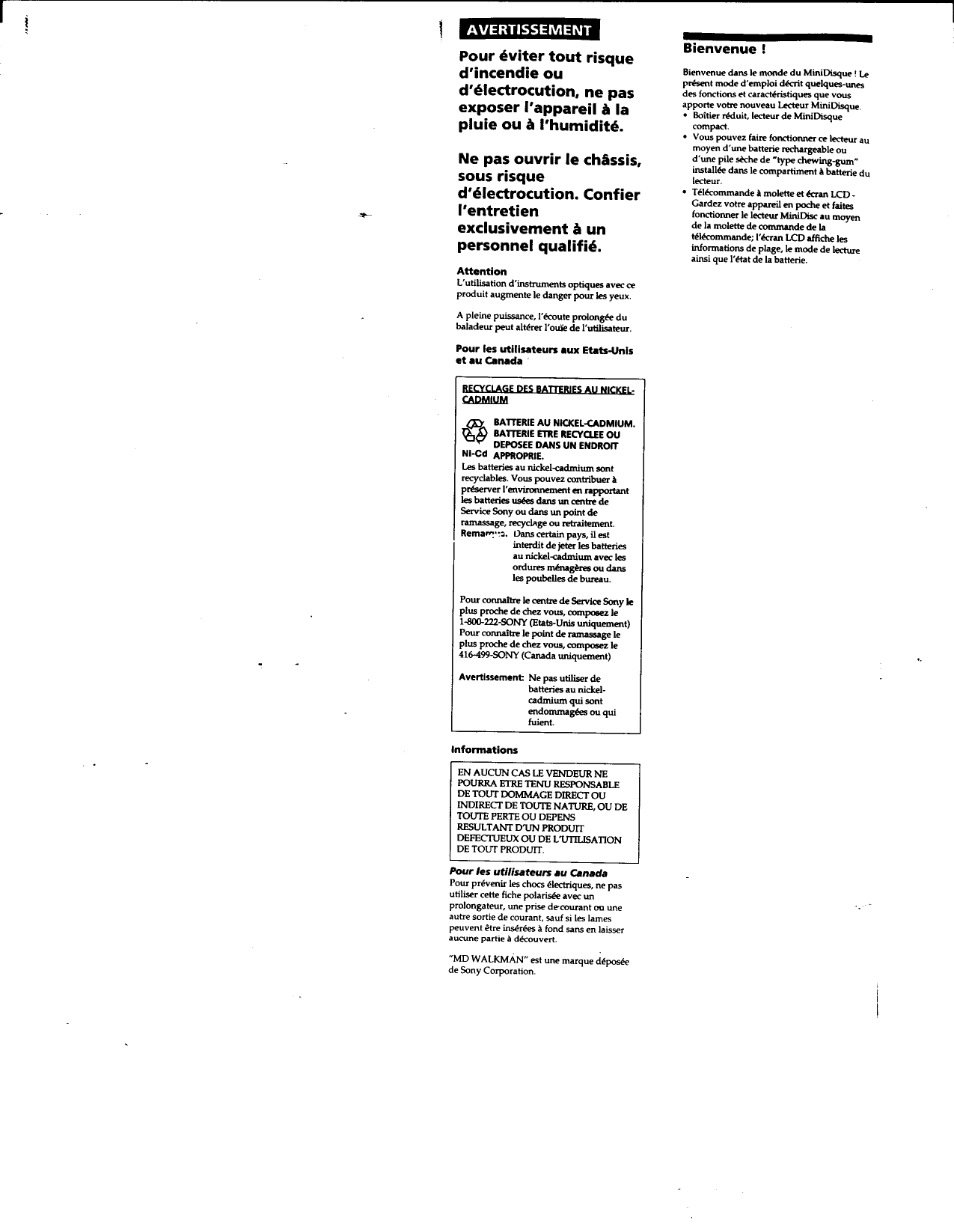 Page 8 of 12 - Sony MZ-E25 Primary User Manual MZE25