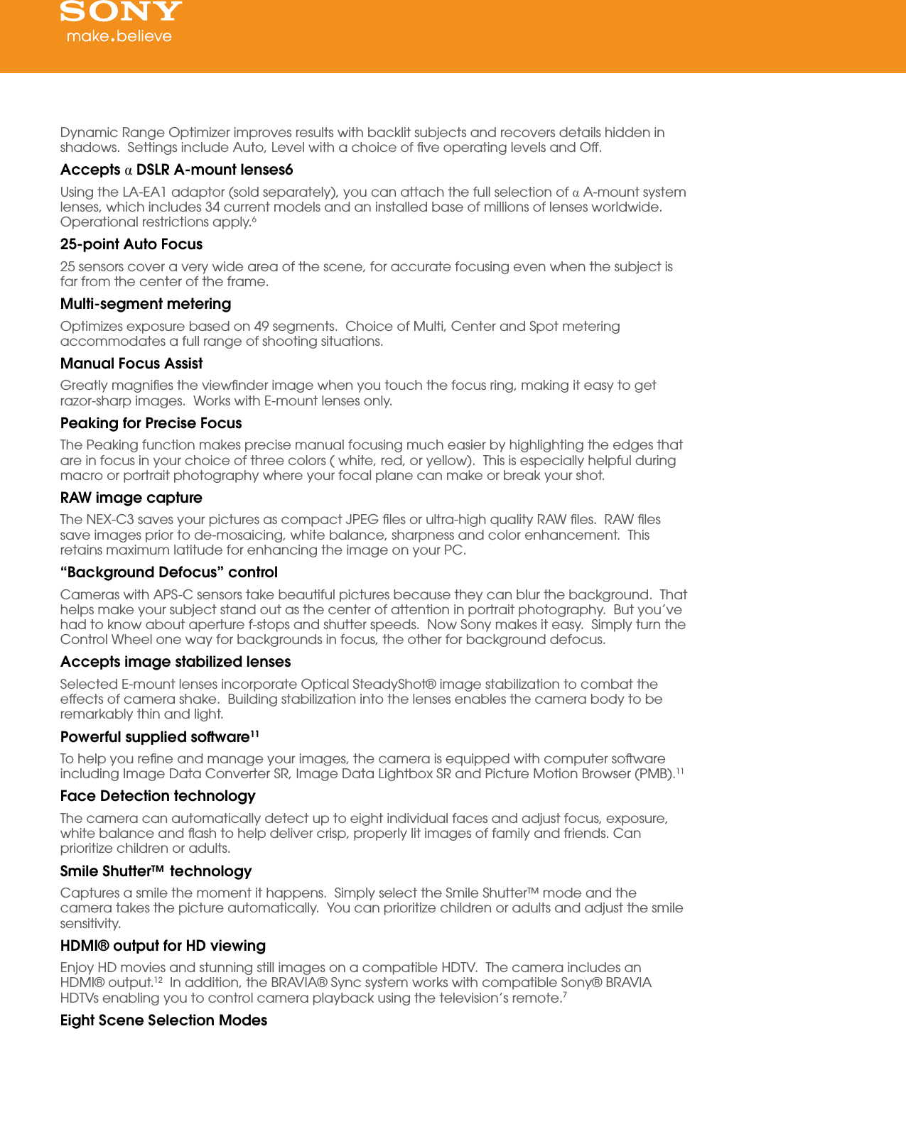 Sony Nex C3 User Manual Marketing Specifications Nex C3k P Pink Nexc3kp Mksp