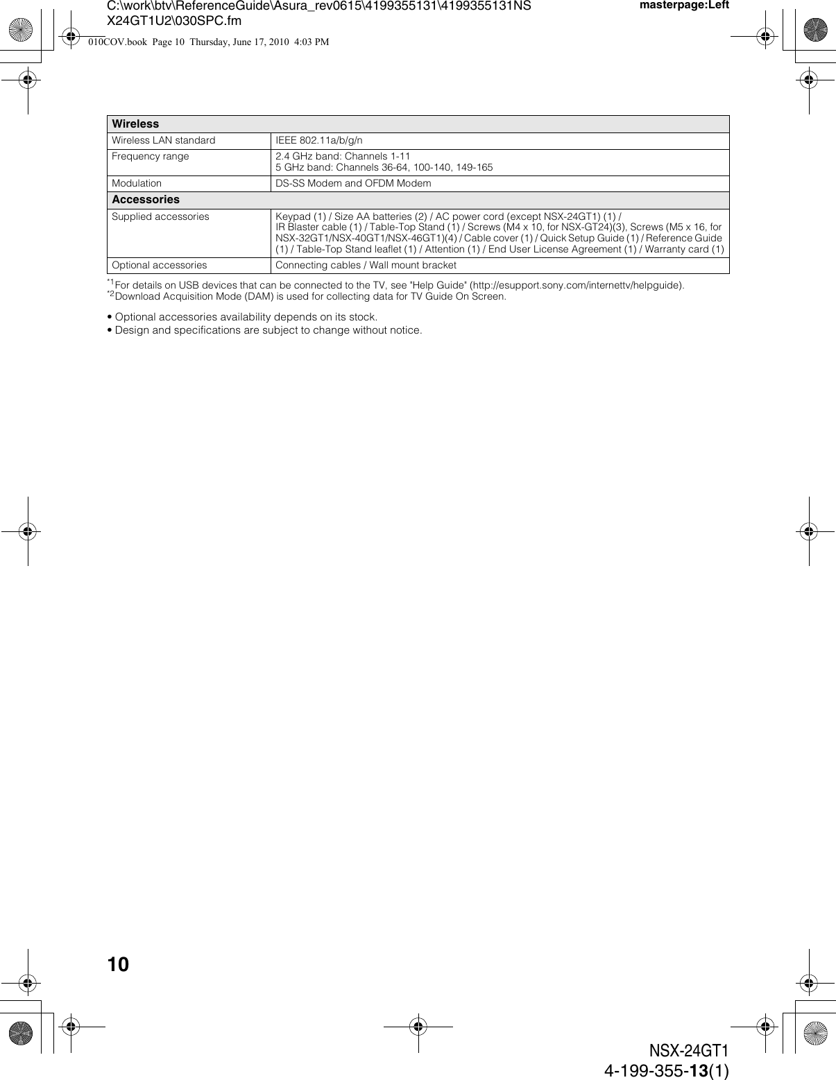 Page 10 of 12 - Sony NSX-32GT1 NSX-24/32/40/46GT1 Reference Guide User Manual  To The 87a70e05-cb2d-410e-9866-adddc0c457d3