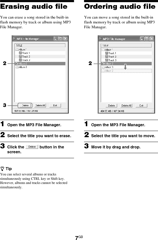 Page 8 of 8 - Sony NW-E95 MP3FileManager 1.1_U User Manual MP3 File Manager V1.1 MP3File Manager1.1
