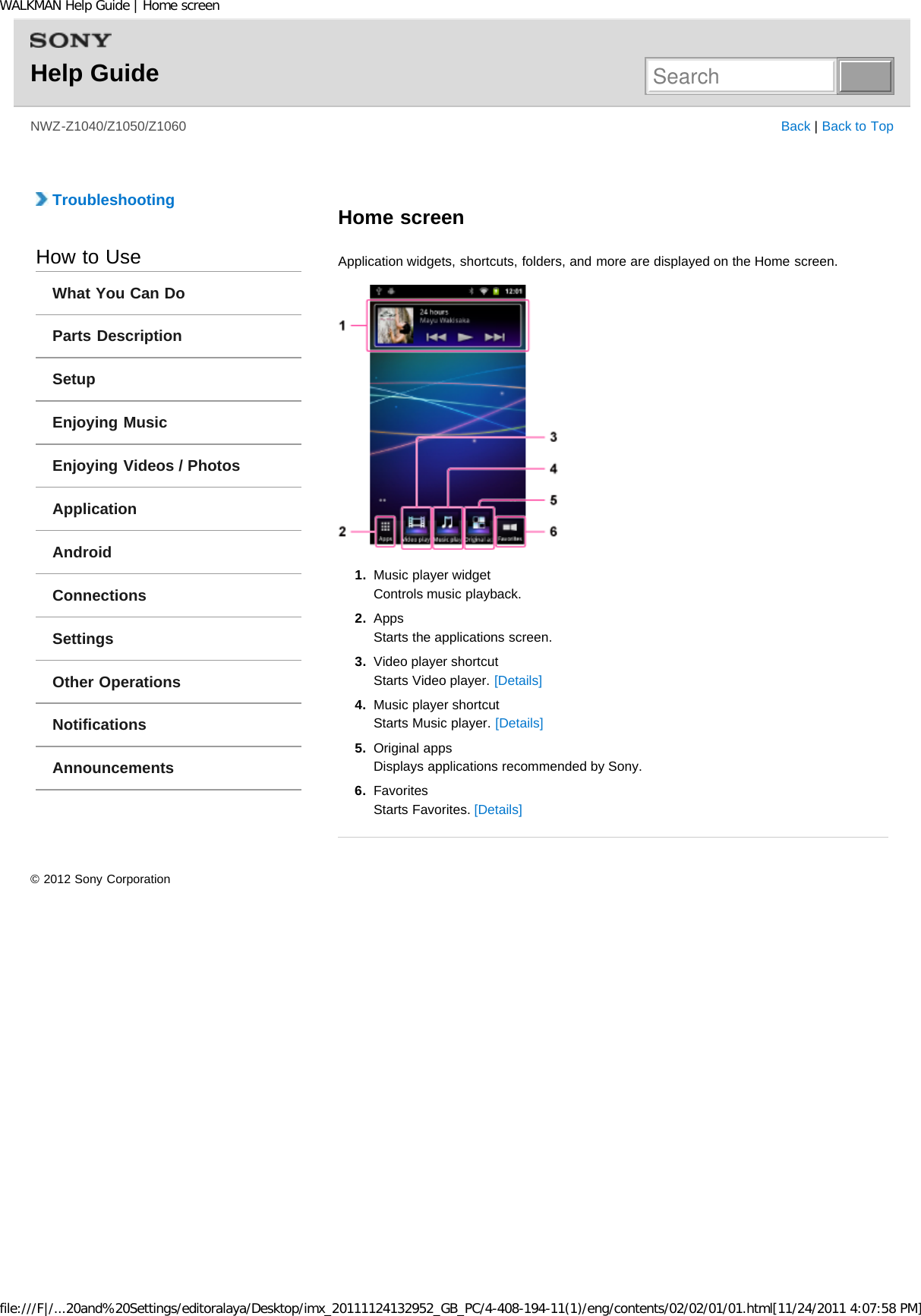 Page 129 of Sony NWZZ1000 Digital Media Player User Manual WALKMAN Help Guide   Top page