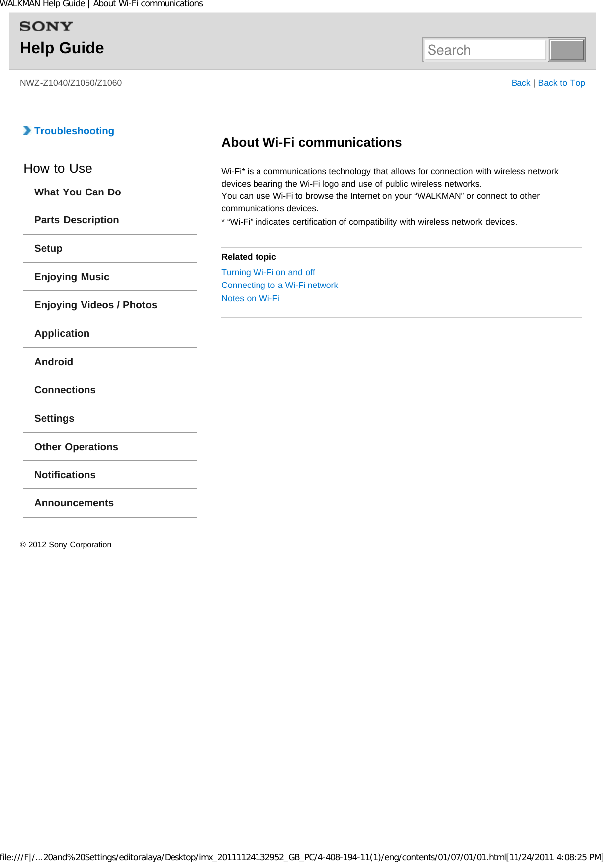 Page 155 of Sony NWZZ1000 Digital Media Player User Manual WALKMAN Help Guide   Top page