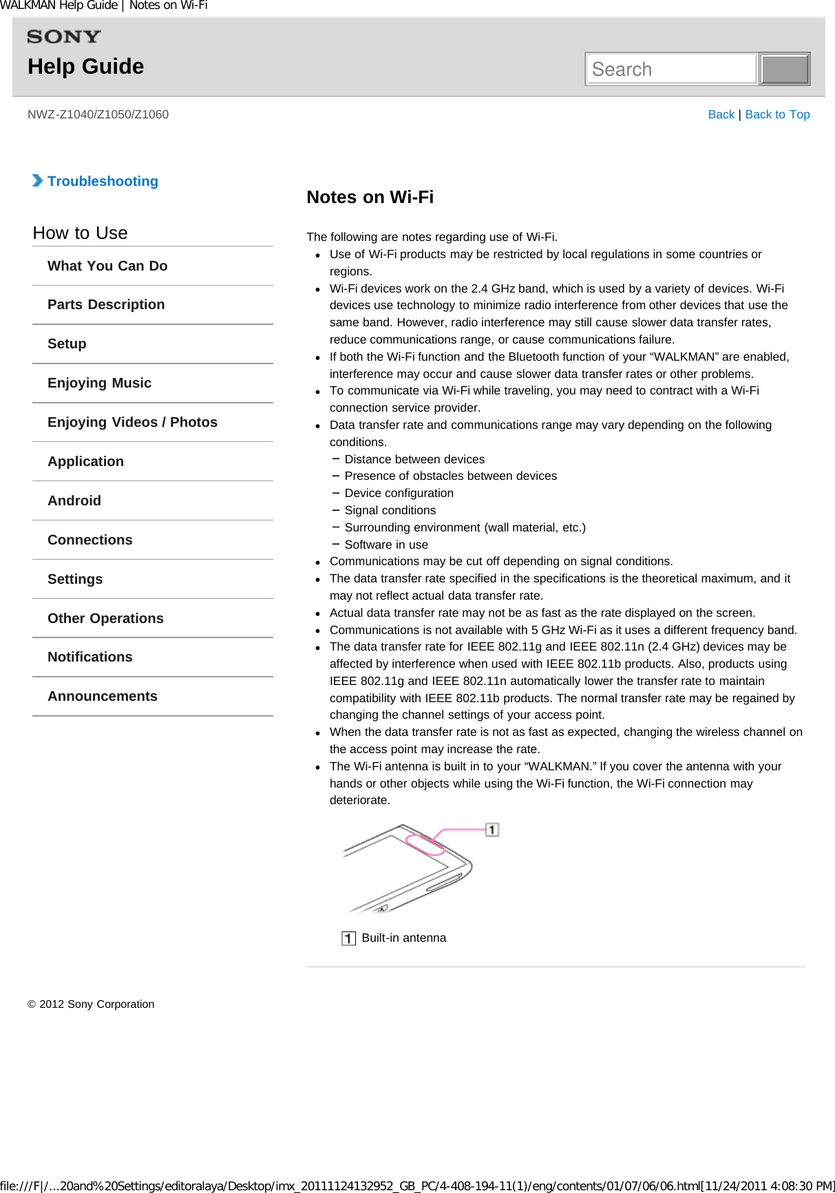 Page 159 of Sony NWZZ1000 Digital Media Player User Manual WALKMAN Help Guide   Top page