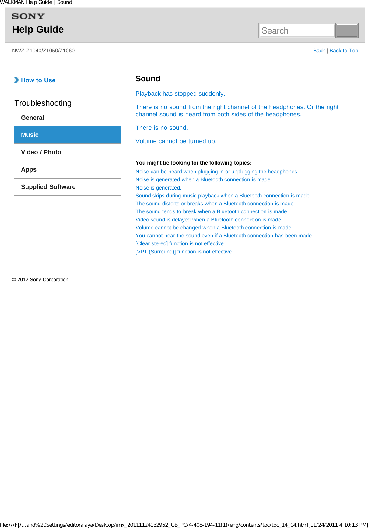 Page 267 of Sony NWZZ1000 Digital Media Player User Manual WALKMAN Help Guide   Top page