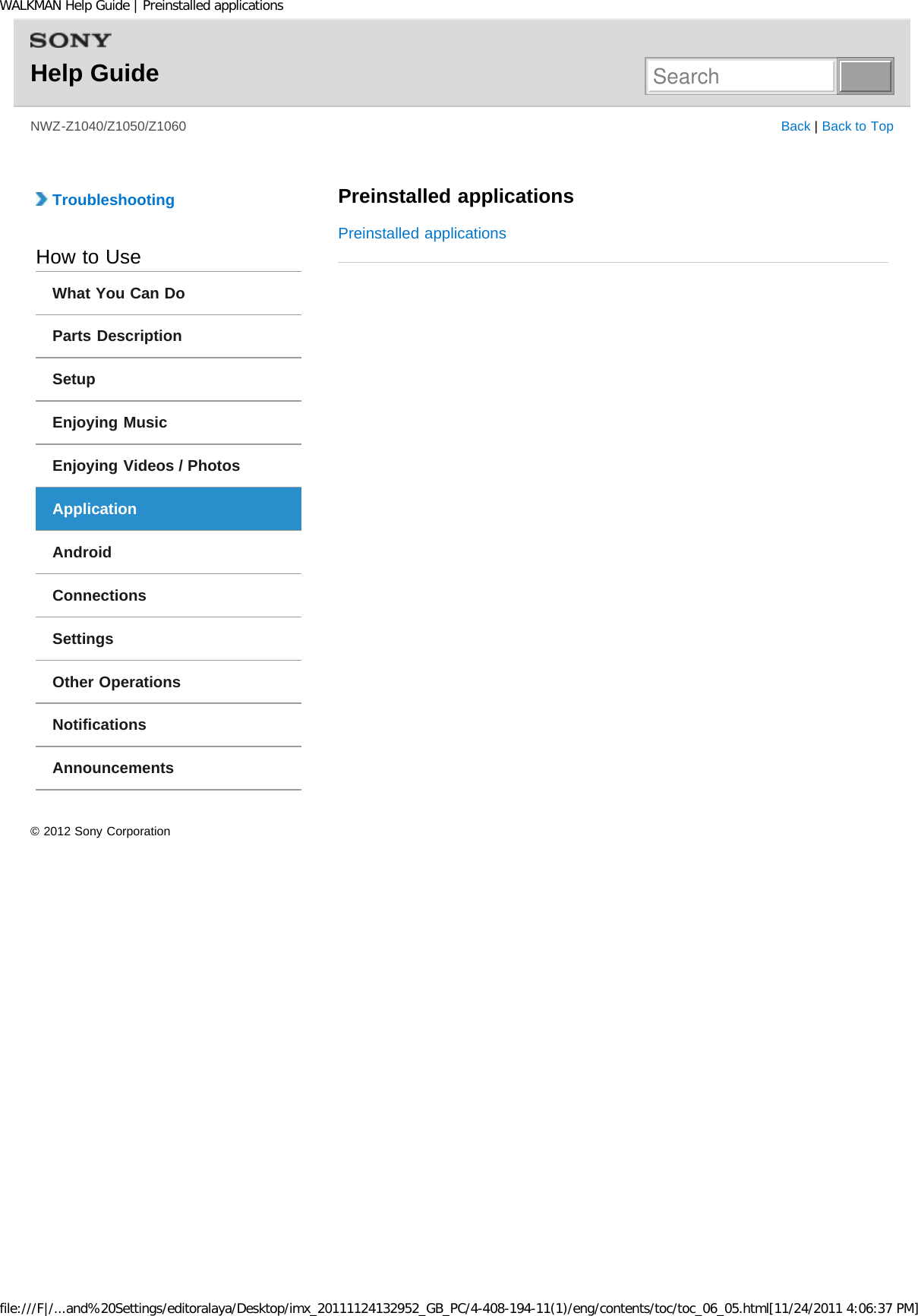 Page 53 of Sony NWZZ1000 Digital Media Player User Manual WALKMAN Help Guide   Top page