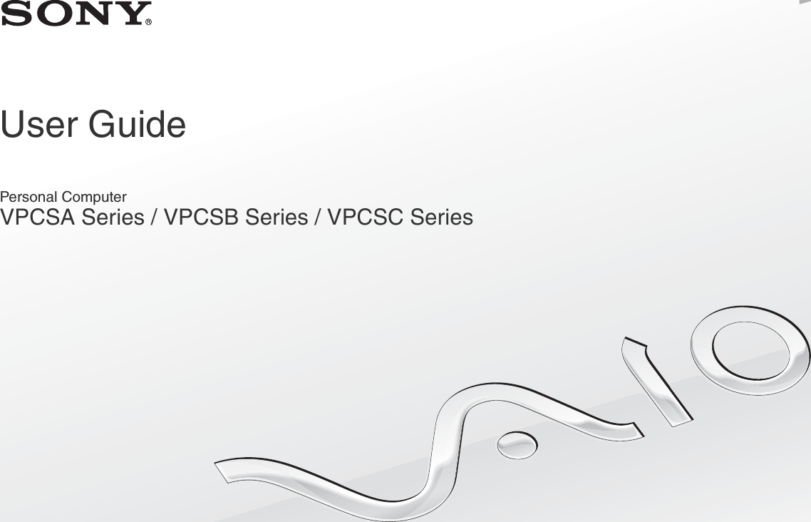 NUser GuidePersonal ComputerVPCSA Series / VPCSB Series / VPCSC Series