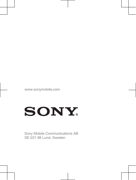 www.sonymobile.comSony Mobile Communications ABSE-221 88 Lund, Sweden