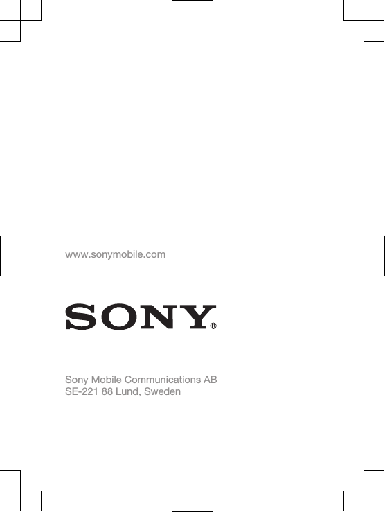 www.sonymobile.comSony Mobile Communications ABSE-221 88 Lund, Sweden