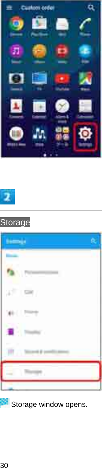 StorageStorage window opens.30