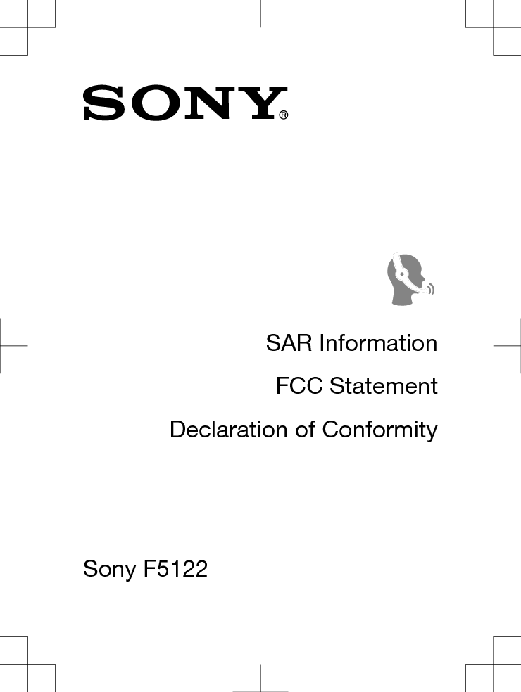SAR InformationFCC StatementDeclaration of ConformitySony F5122 