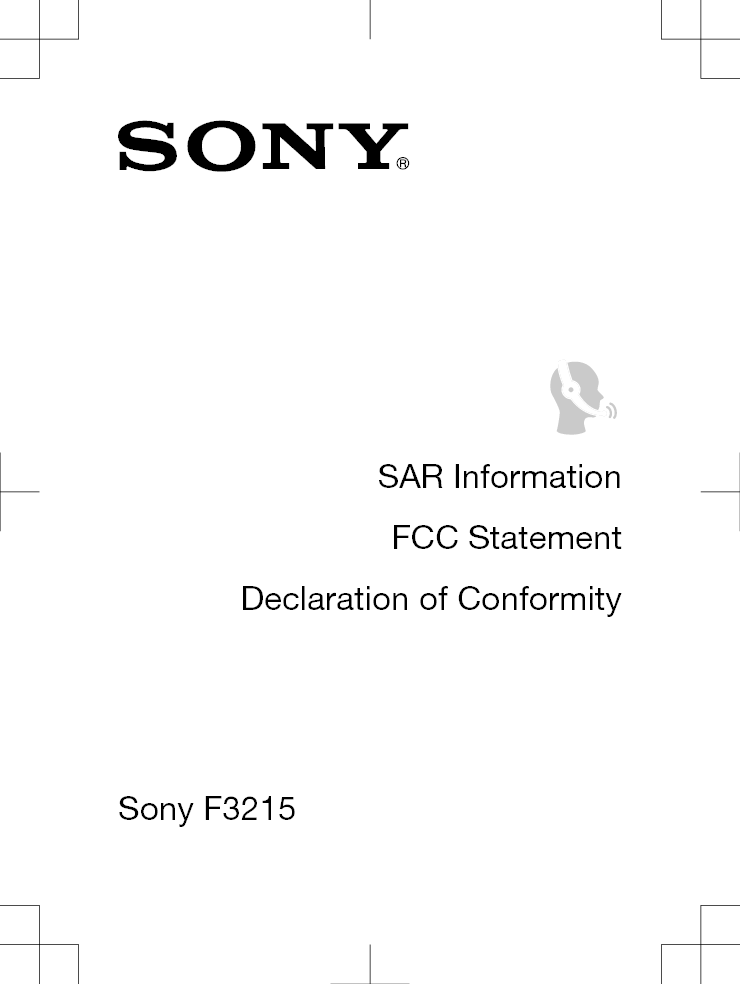 Sony F3215 SAR InformationFCC StatementDeclaration of Conformity