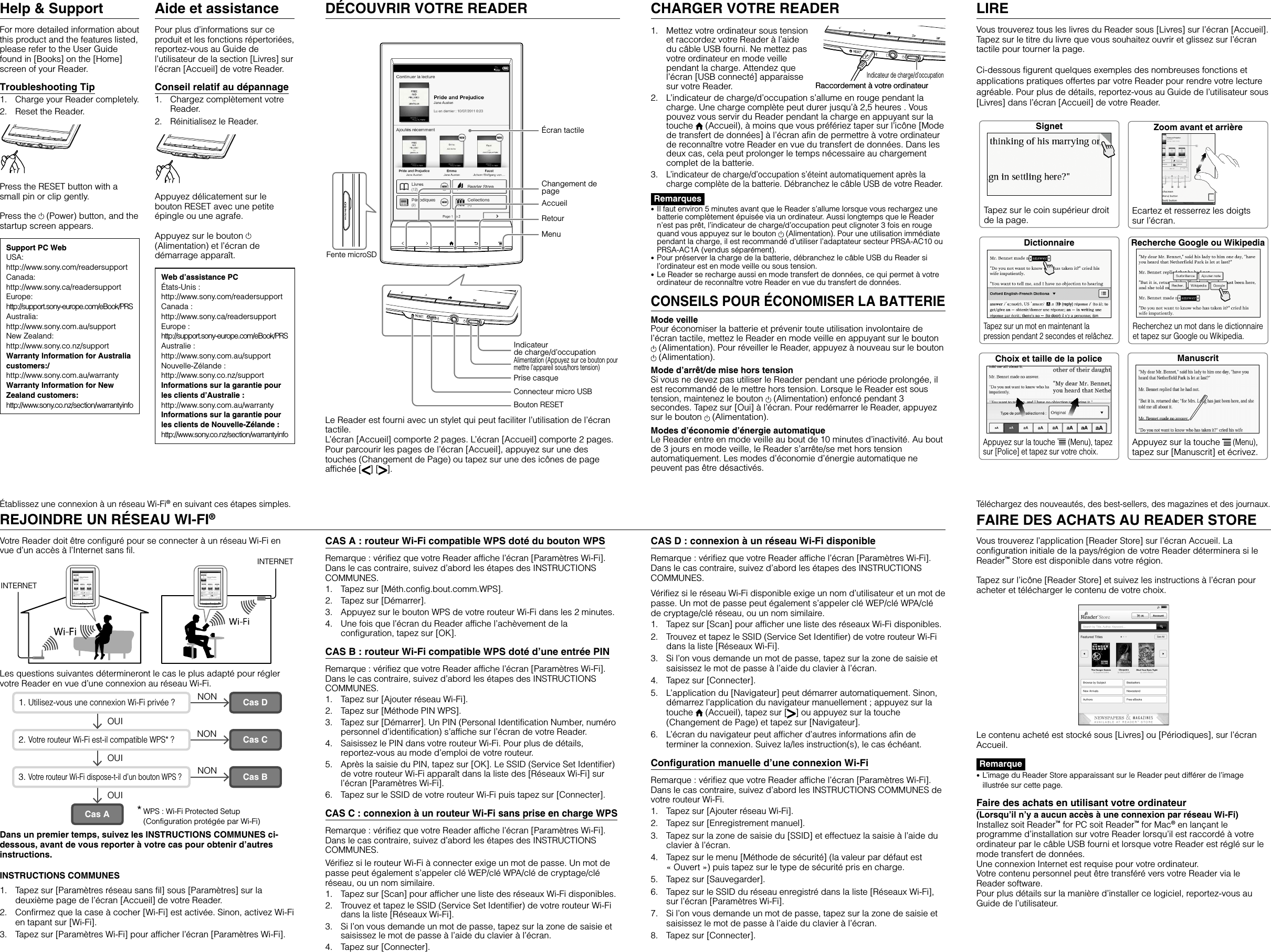 Page 2 of 2 - Sony PRS-T1 User Manual Quick Start Guide PRST Series QSG EN FR