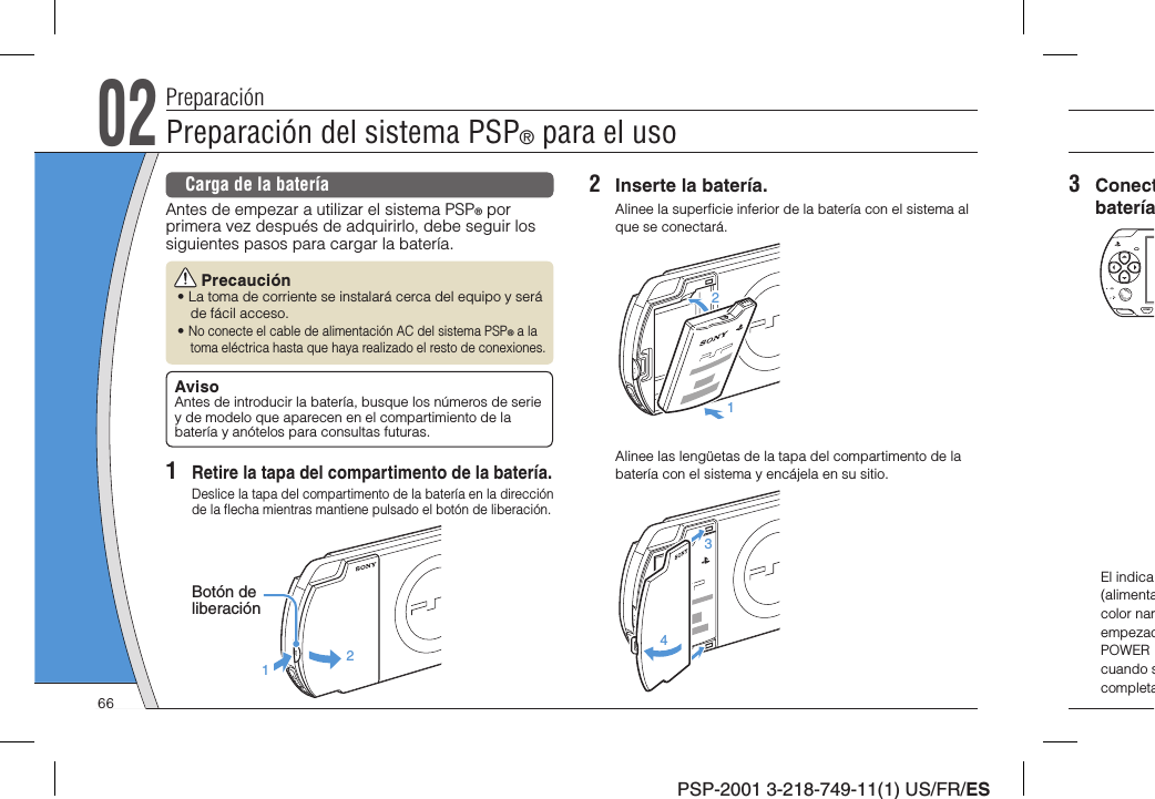 Sony PSP2001 Play Station Portable User Manual