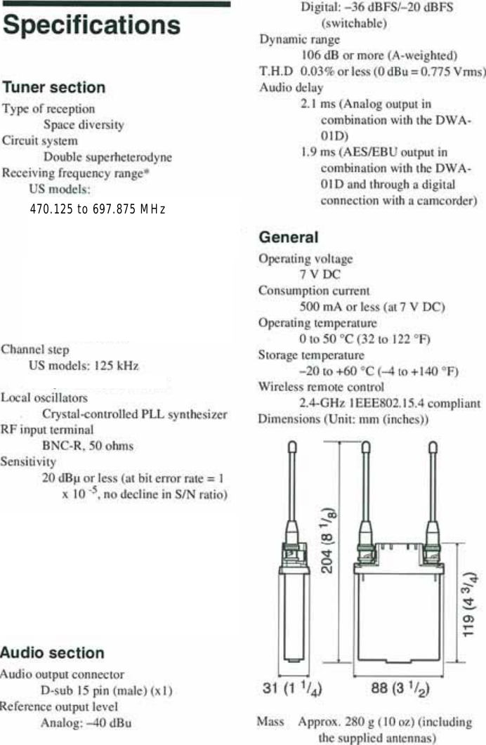 470.125 to 697.875 MHz   &emsp;