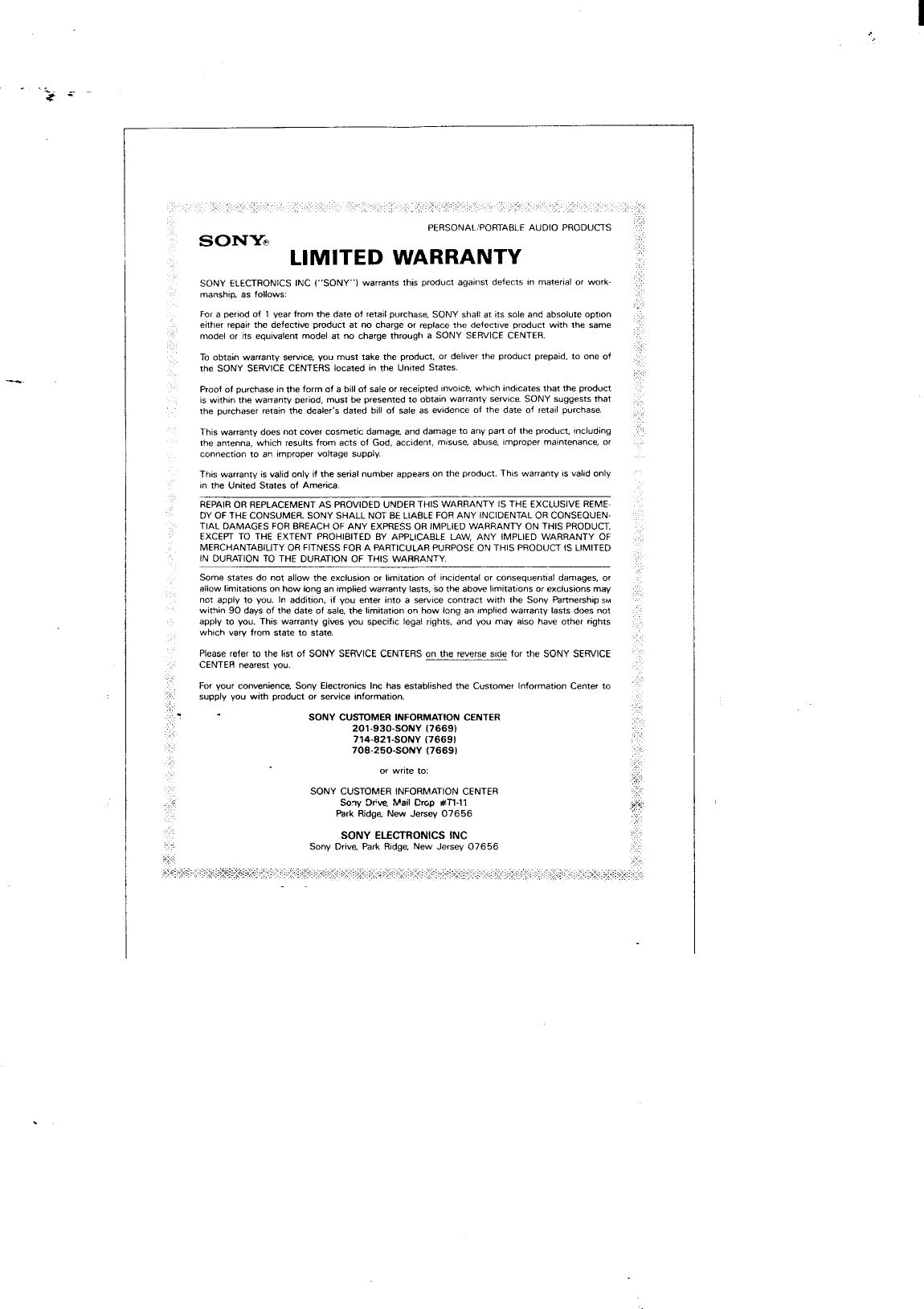 Page 3 of 6 - Sony SRF-M32 User Manual Operating Instructions (primary Manual) SRFM32