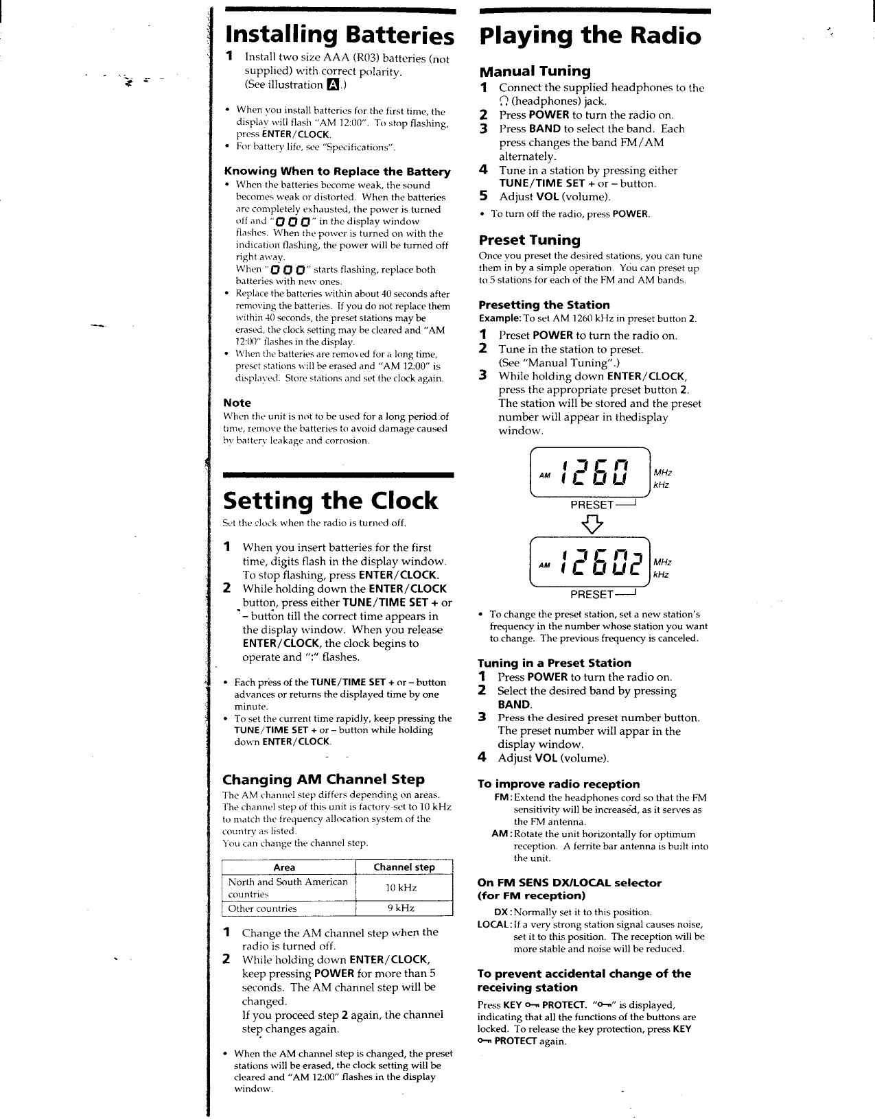 Page 6 of 6 - Sony SRF-M32 User Manual Operating Instructions (primary Manual) SRFM32