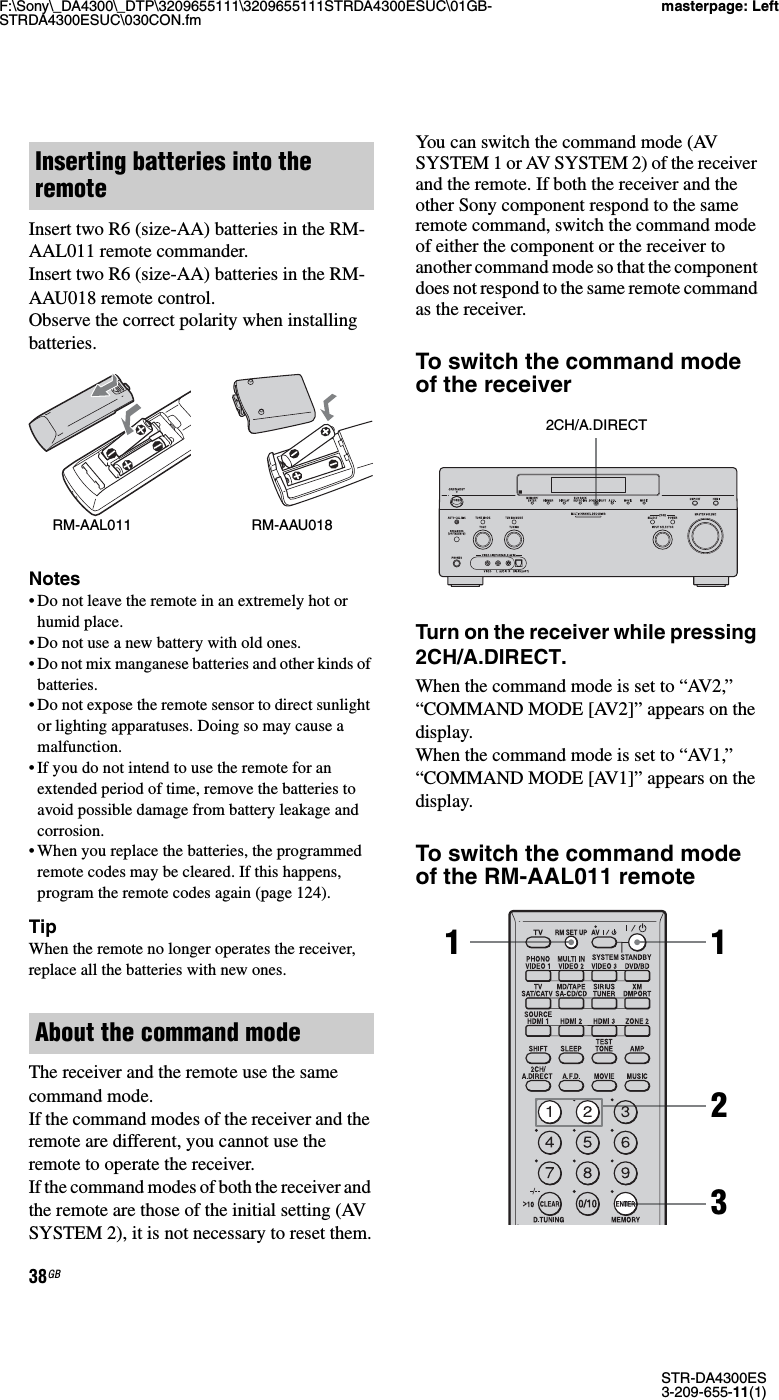 Sony Str Da4300es User Manual Operating Instructions Large File 21 Mb Strda4300es En Fr