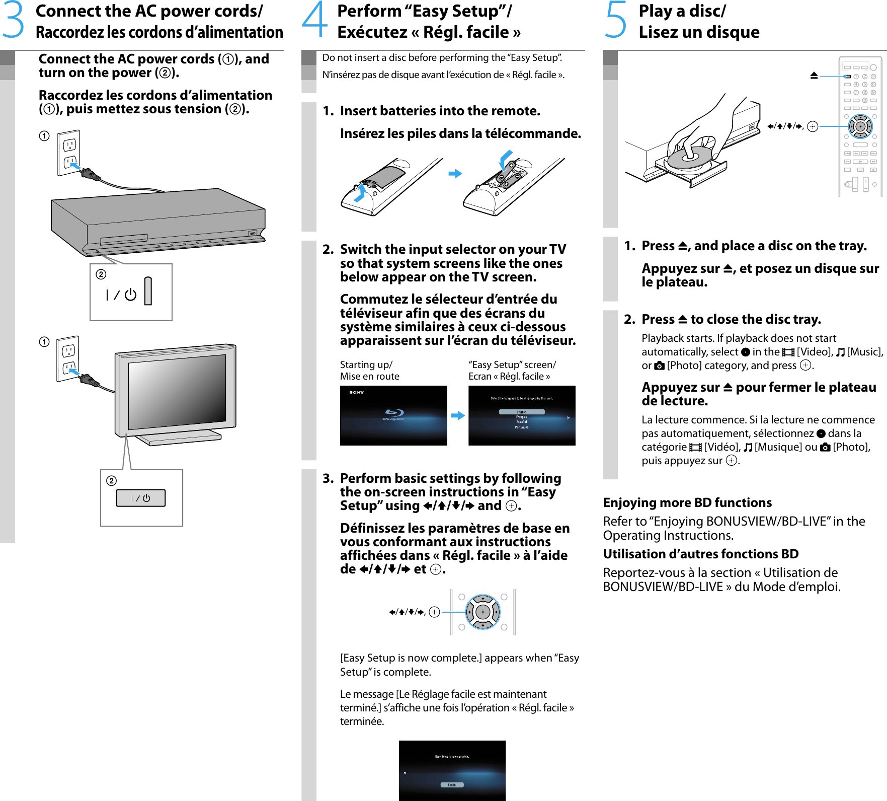 Page 2 of 2 - Sony Sony-Bdv-T37-Quick-Setup-Guide- BDV-E870/E570/E470/E370/T57/T37  Sony-bdv-t37-quick-setup-guide