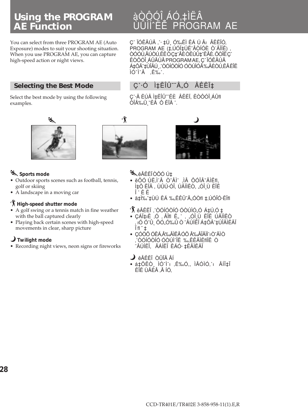 Sony Ccd Tr402e Users Manual 0 0 1 Ccdtr401e 402e 12 E R E5