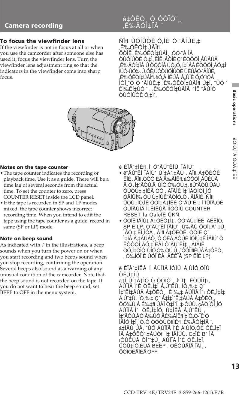 Sony Ccd Trv14e Users Manual Trv24e