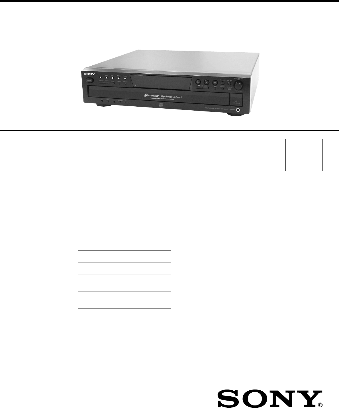 Sony Cdp Ce575 Users Manual