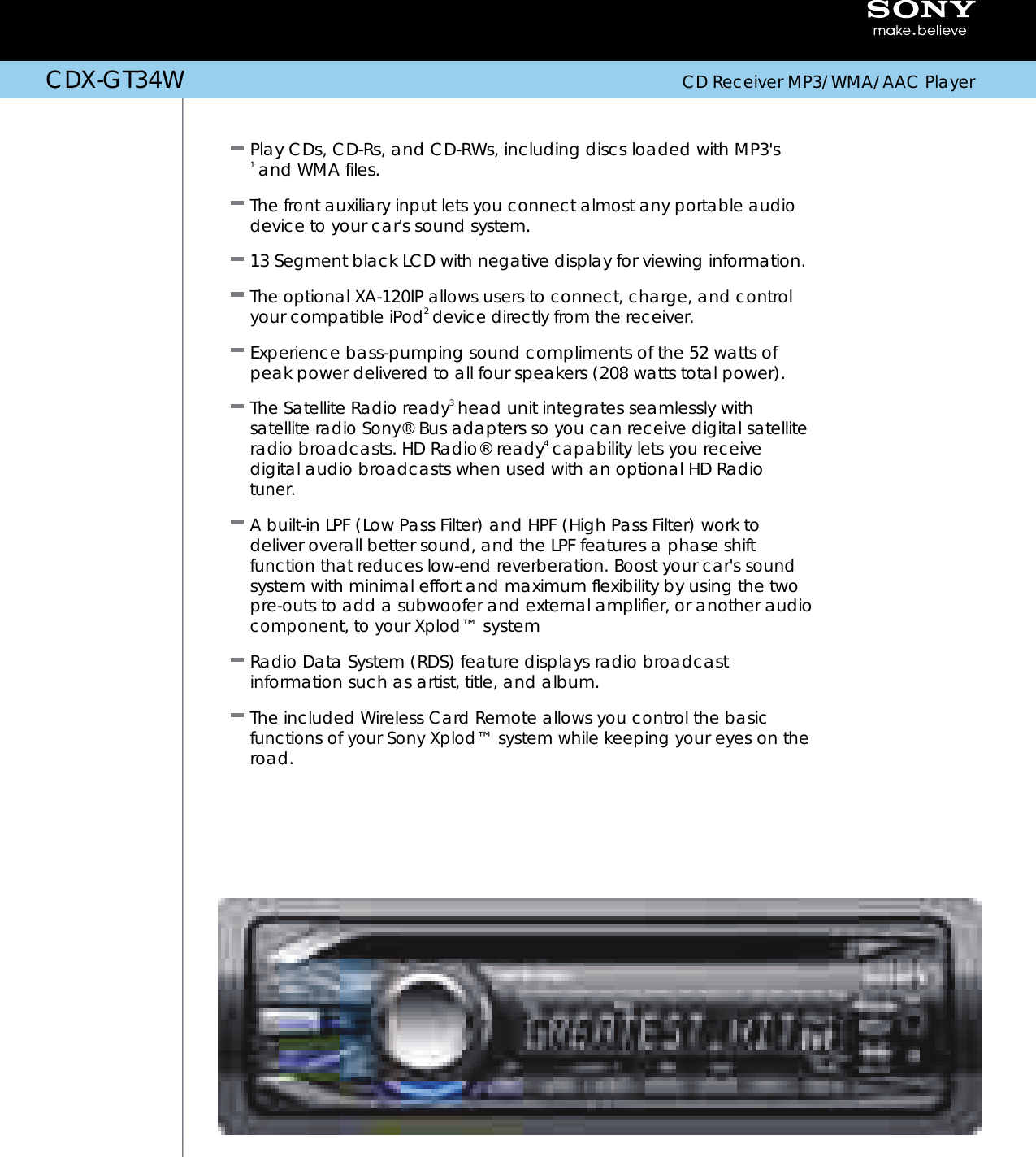 Sony Cdx Gt34w Stereo Wiring Diagram