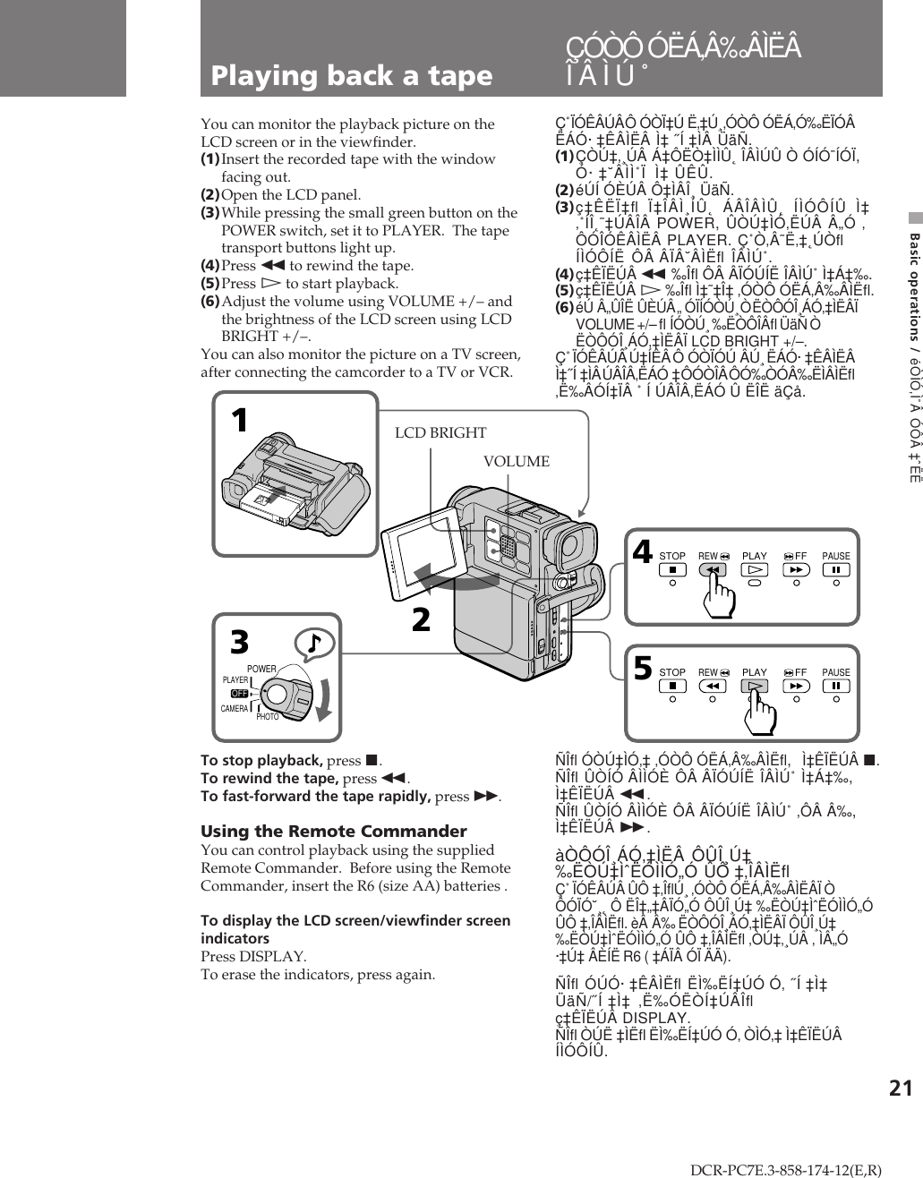 Sony Dcr Pc7e Users Manual