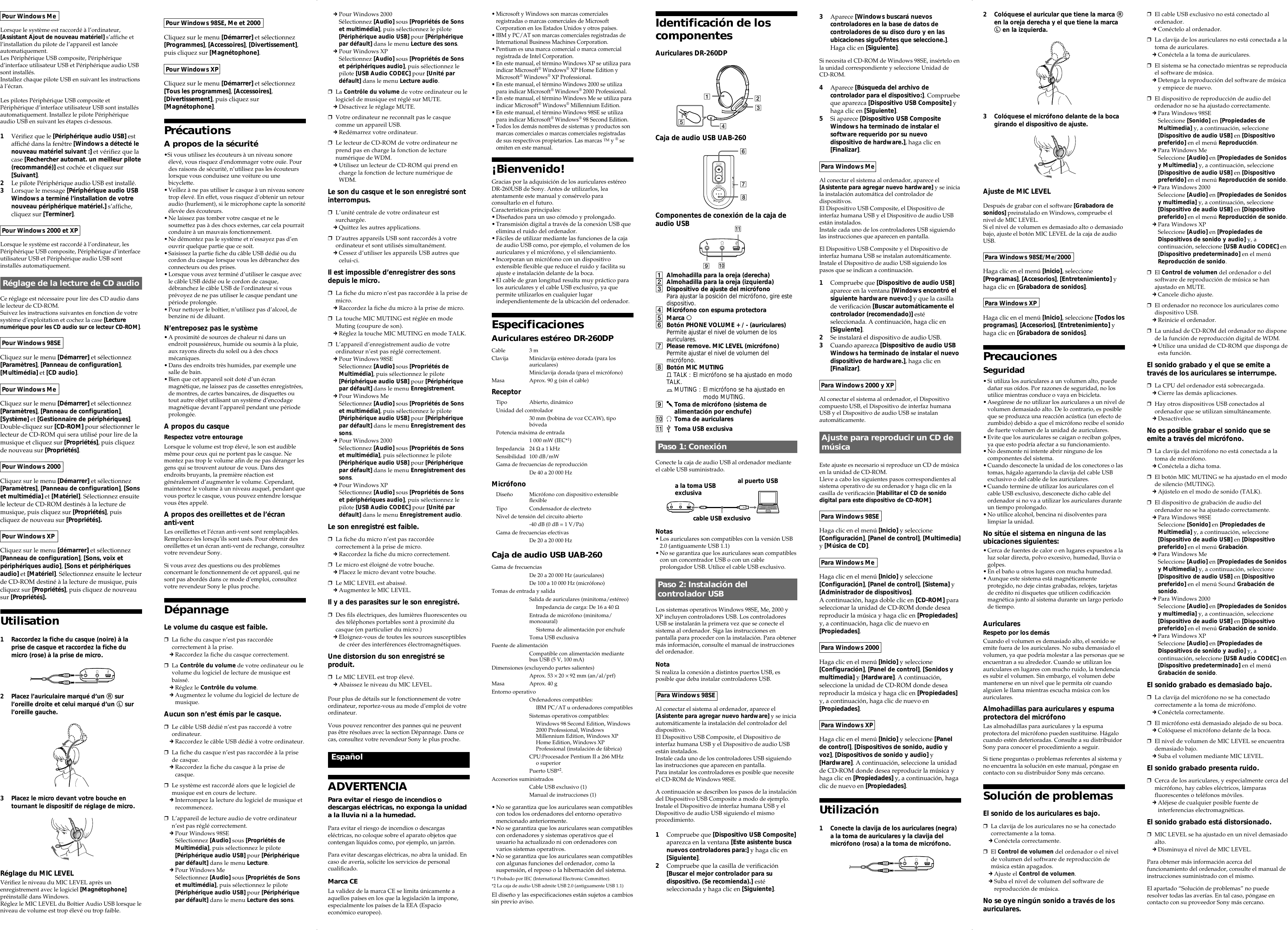 Page 2 of 2 - Sony Sony-Dr-260-Users-Manual- DR-260USB  Sony-dr-260-users-manual
