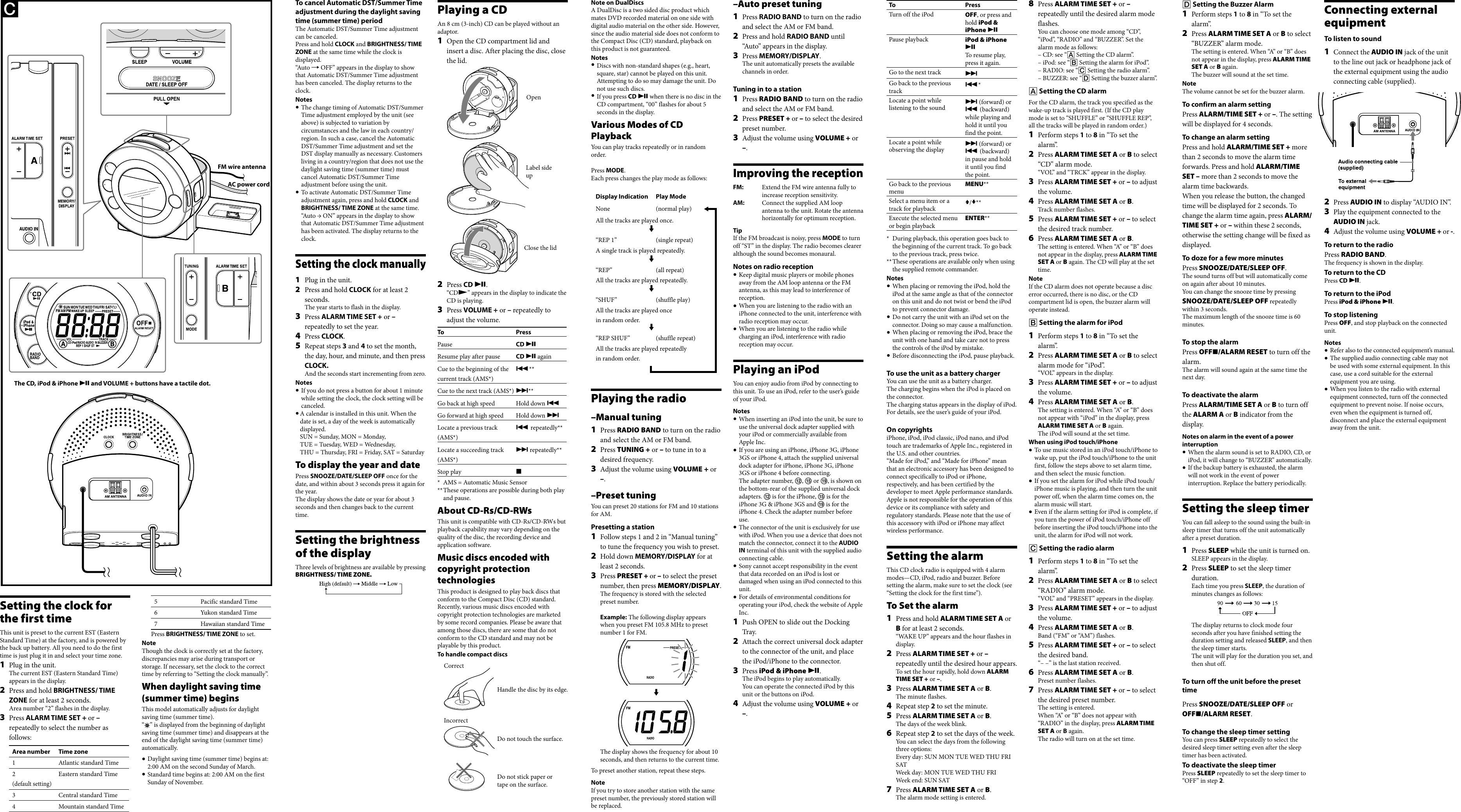 Page 2 of 2 - Sony Sony-Dream-Machine-Icf-Cd3Ip-Users-Manual- ICF-CD3iP  Sony-dream-machine-icf-cd3ip-users-manual