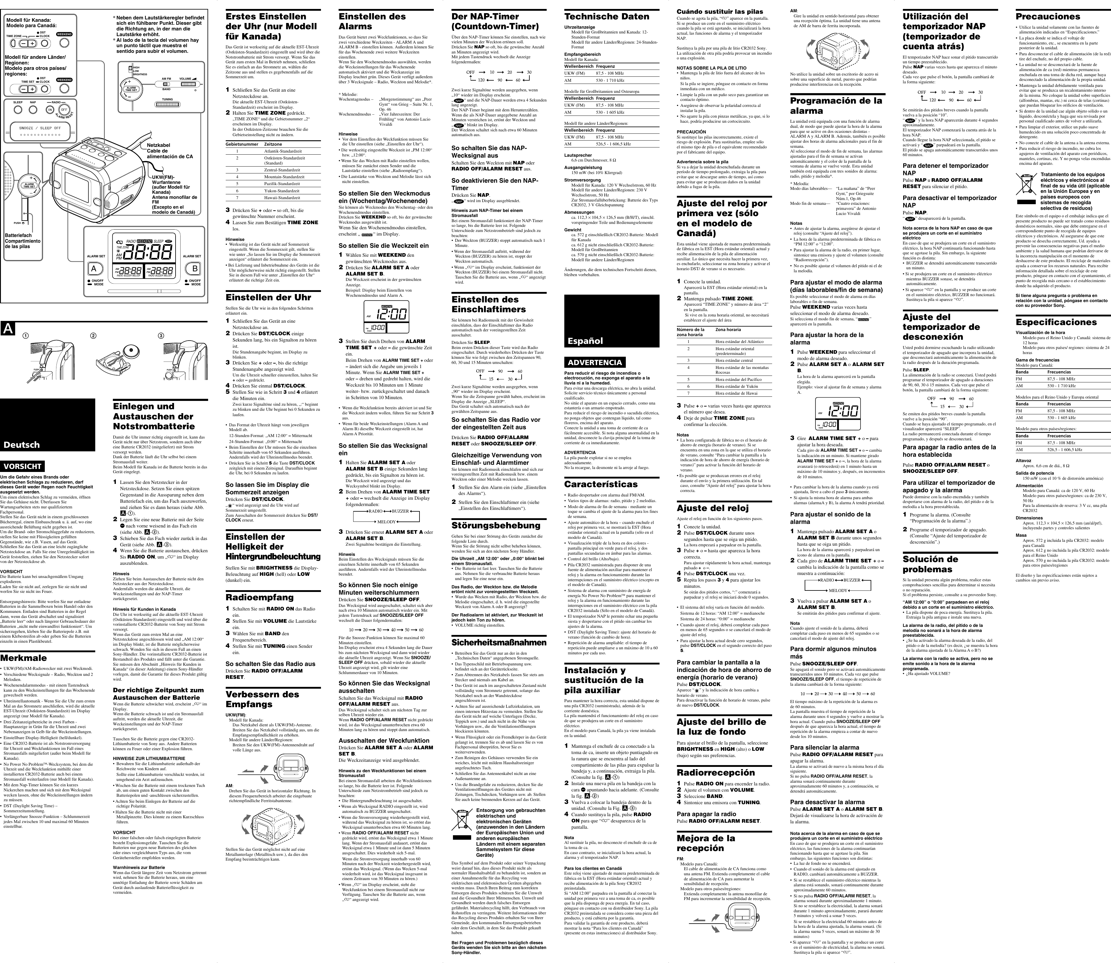 Page 2 of 2 - Sony Sony-Dream-Machine-Isf-C180-Users-Manual- ICF-C180  Sony-dream-machine-isf-c180-users-manual