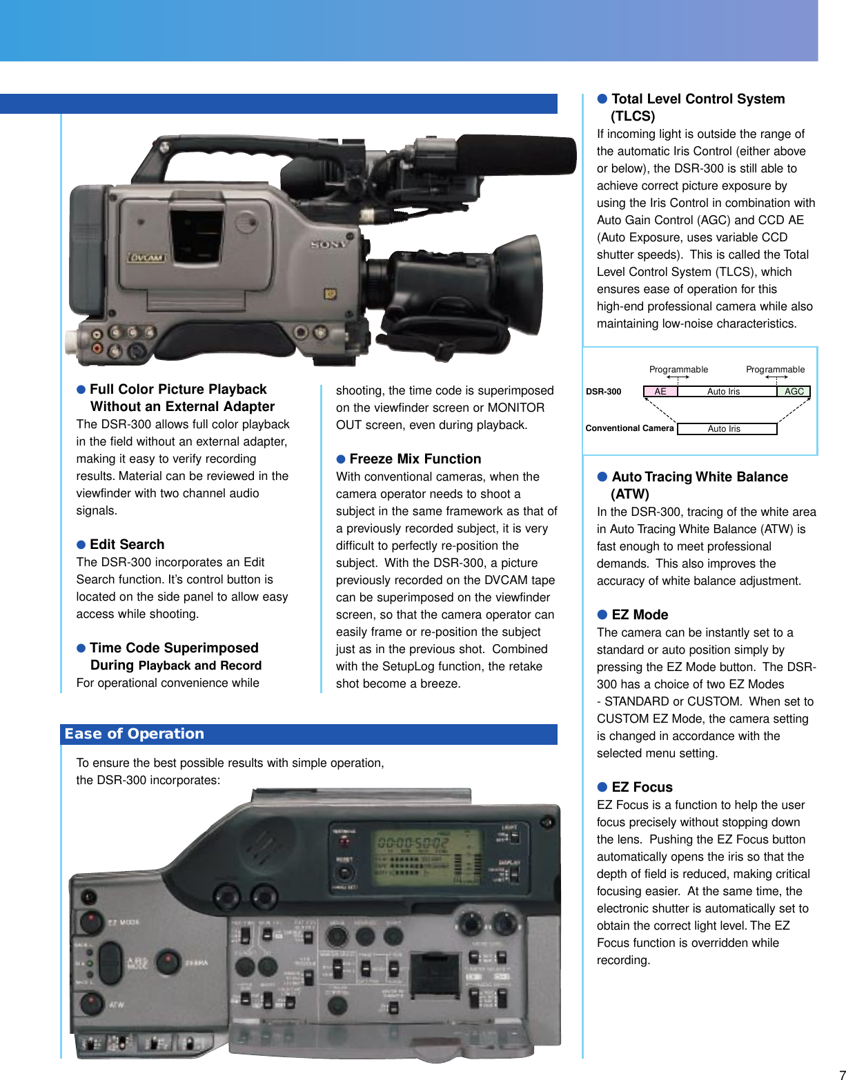 Page 7 of 12 - Sony Sony-Dsr-300-Users-Manual- DSR-300 (NTSC)*mentsuke  Sony-dsr-300-users-manual