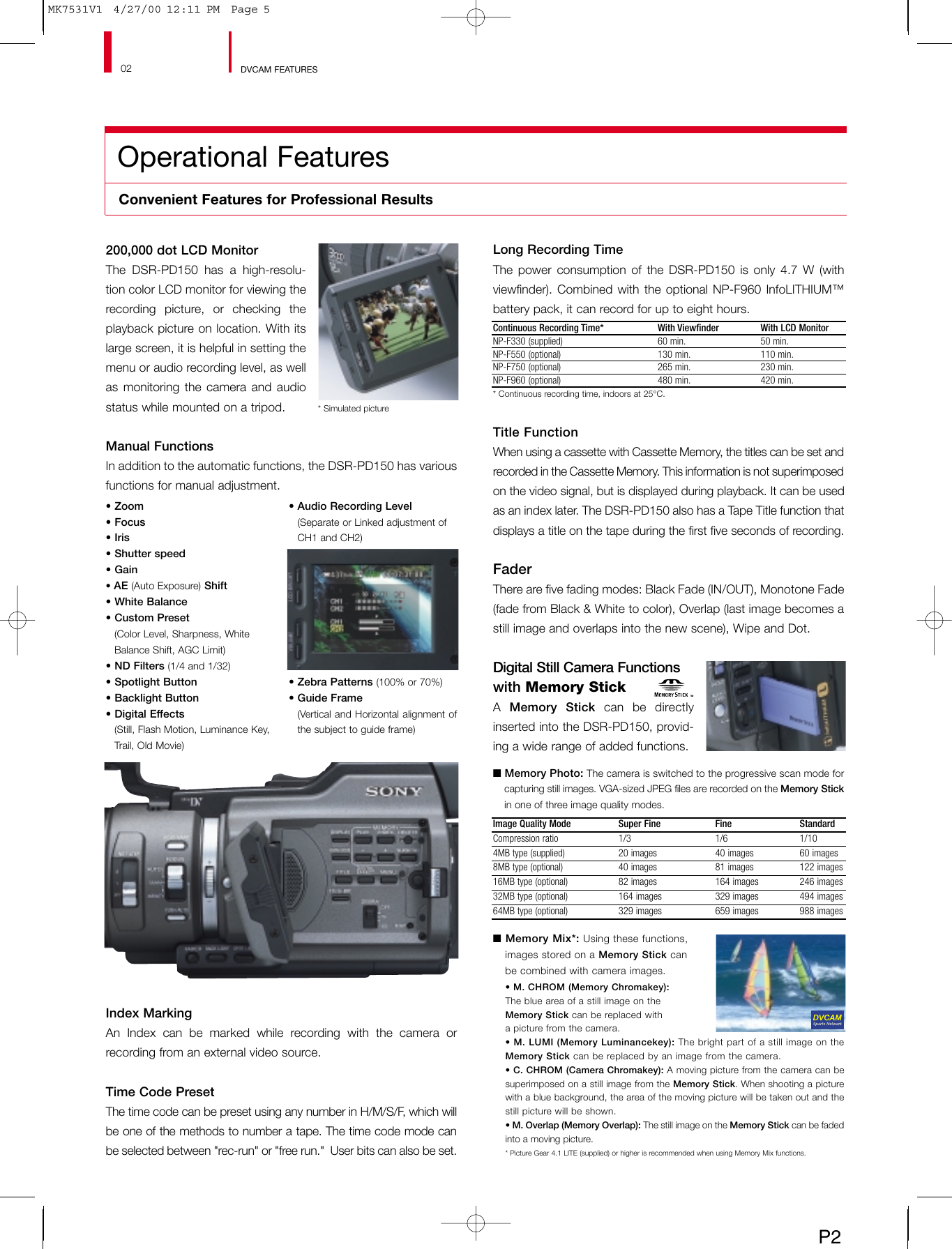 Page 3 of 6 - Sony Sony-Dsr-Pd150-Users-Manual-  Sony-dsr-pd150-users-manual