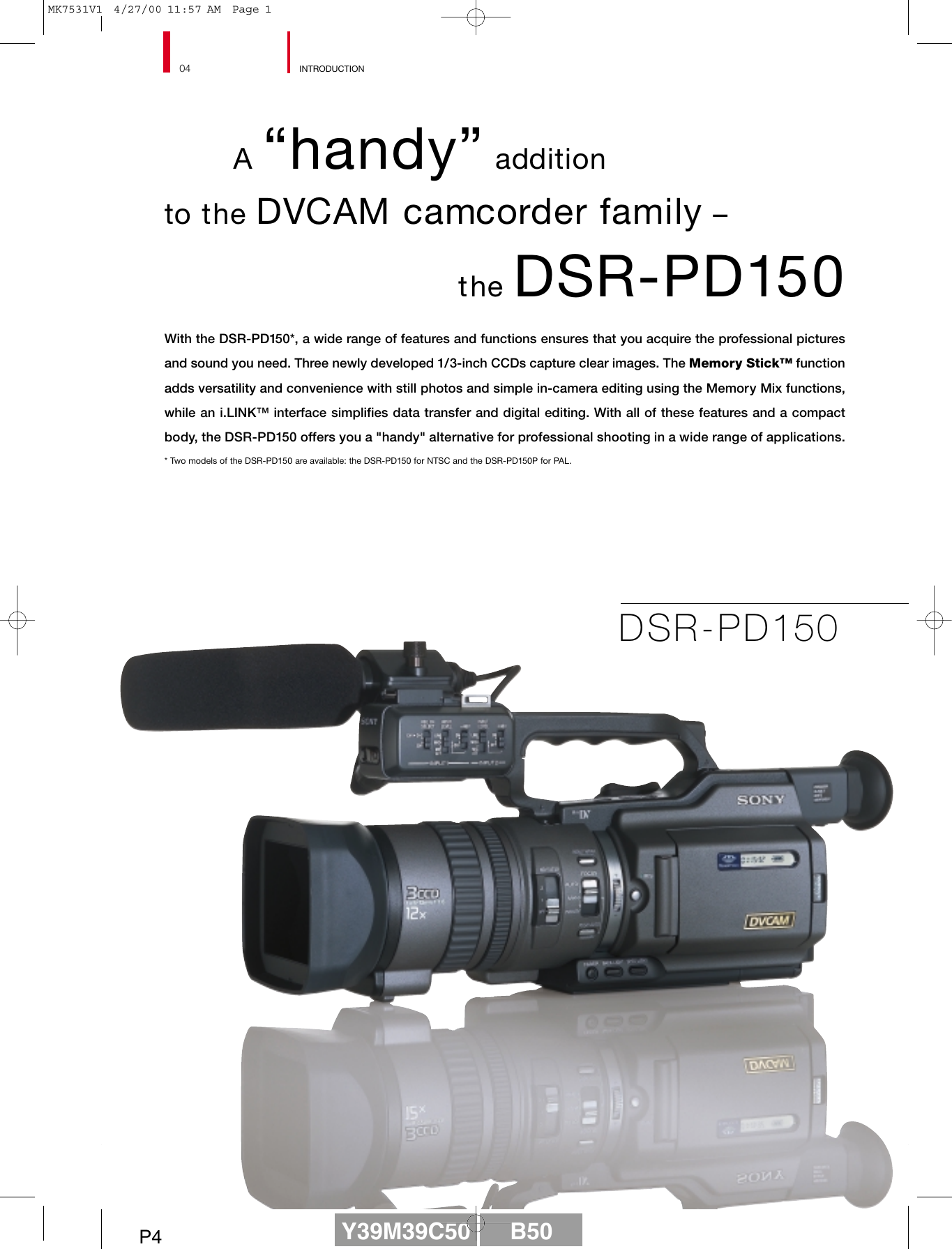 Page 5 of 6 - Sony Sony-Dsr-Pd150-Users-Manual-  Sony-dsr-pd150-users-manual