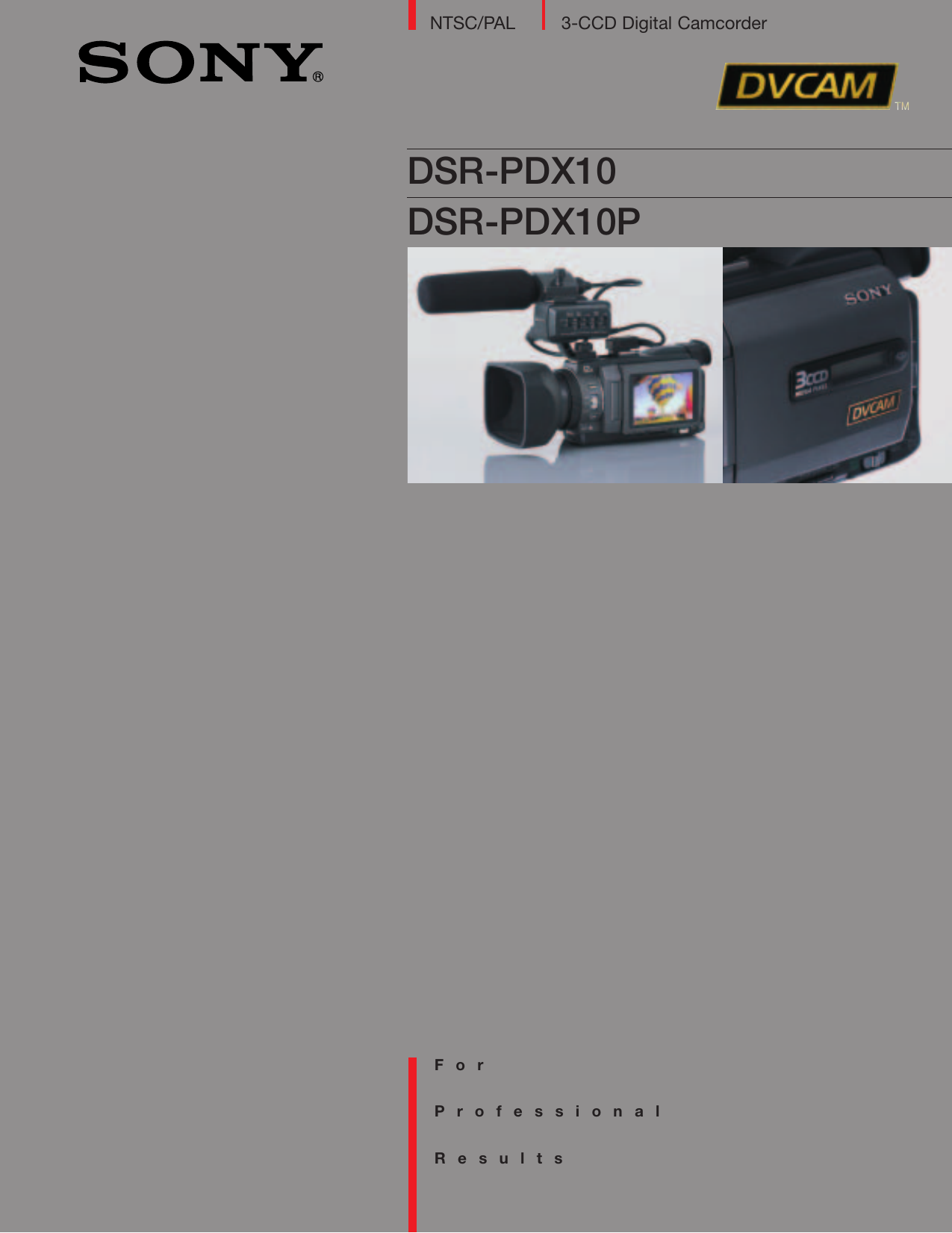 Page 1 of 4 - Sony Sony-Dsr-Pdx10-Users-Manual- SONY47027_DSR-PDX10  Sony-dsr-pdx10-users-manual