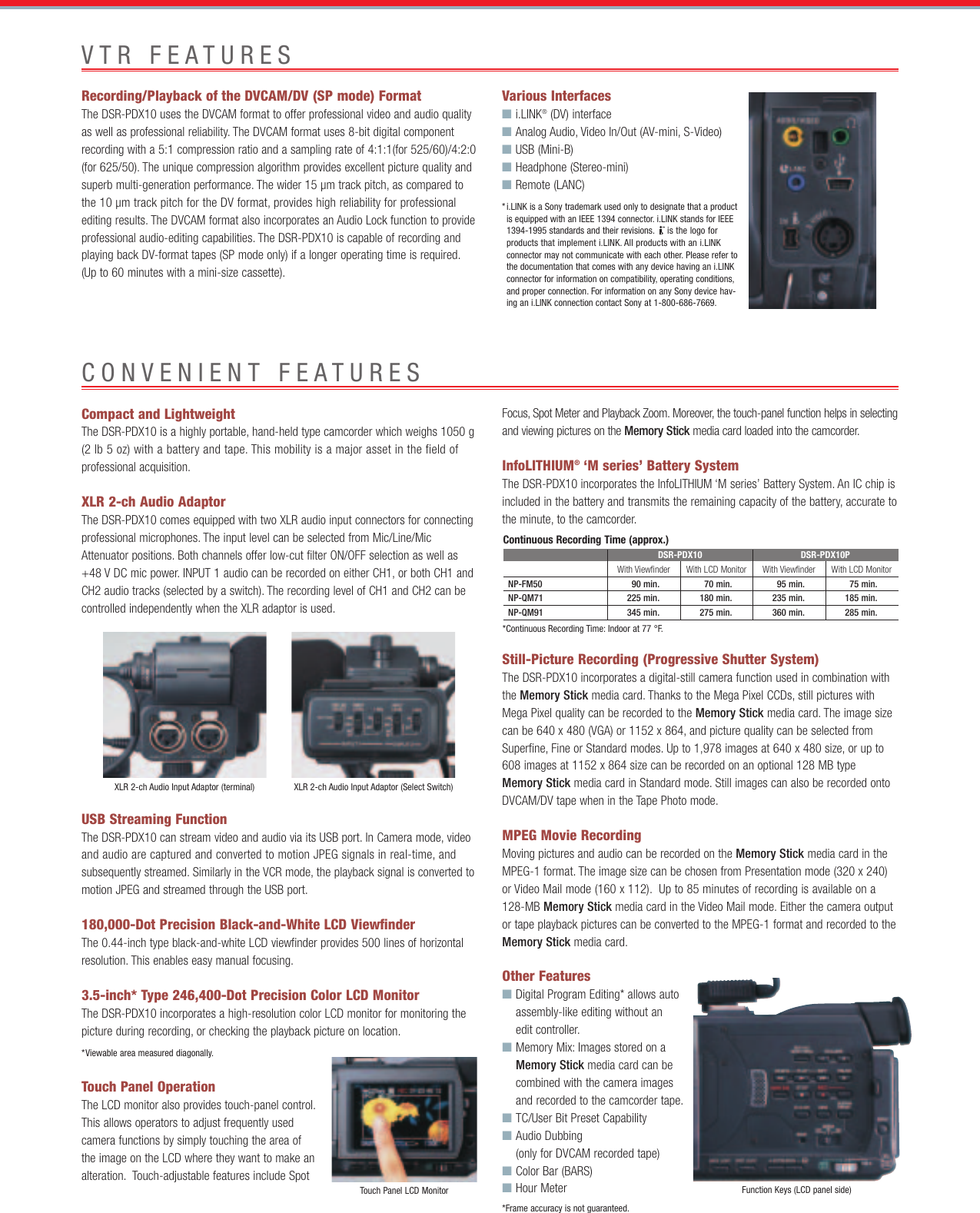 Page 3 of 4 - Sony Sony-Dsr-Pdx10-Users-Manual- SONY47027_DSR-PDX10  Sony-dsr-pdx10-users-manual